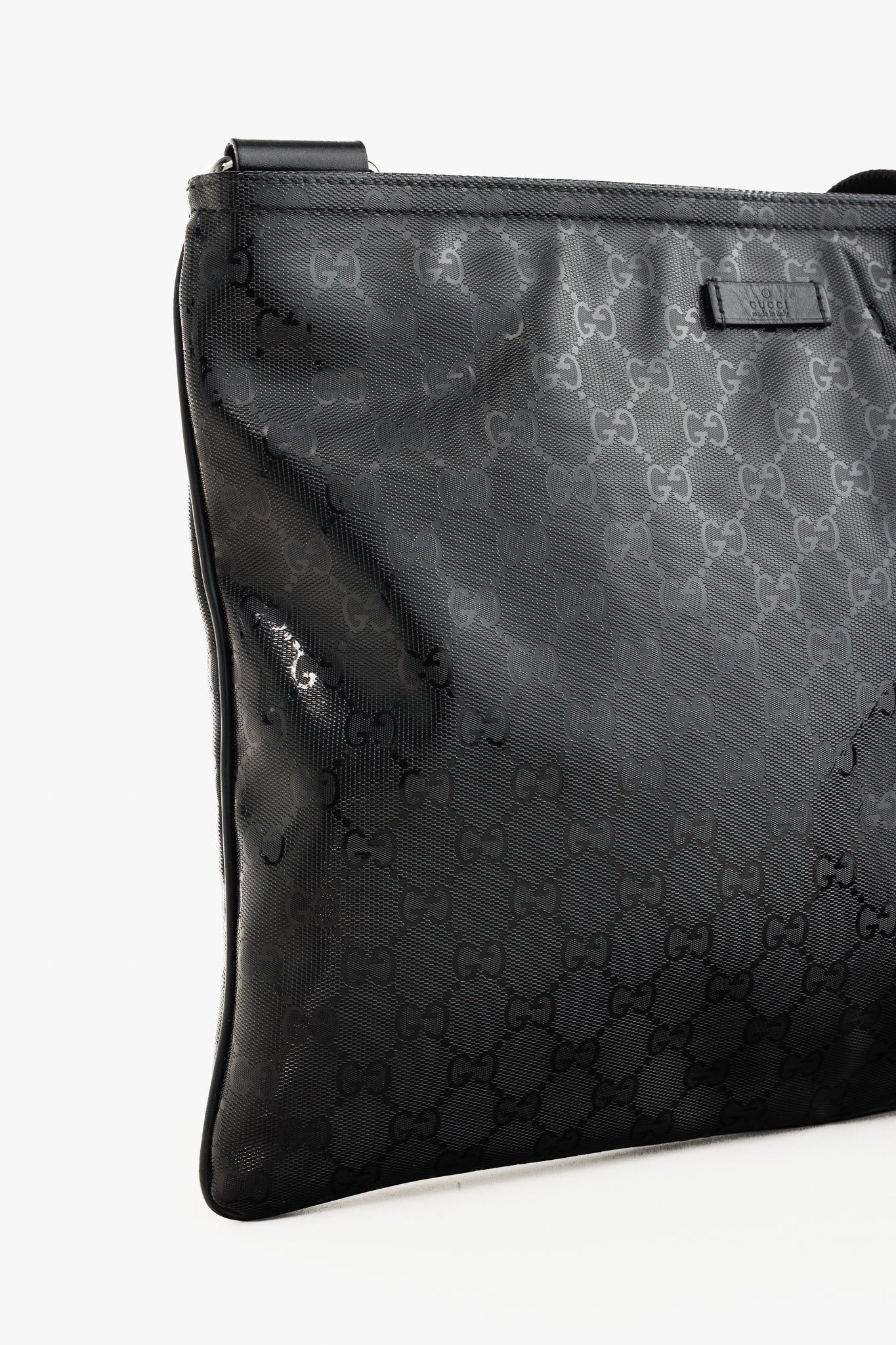 Gucci Black GG Imprime Coated Canvas Messenger Bag