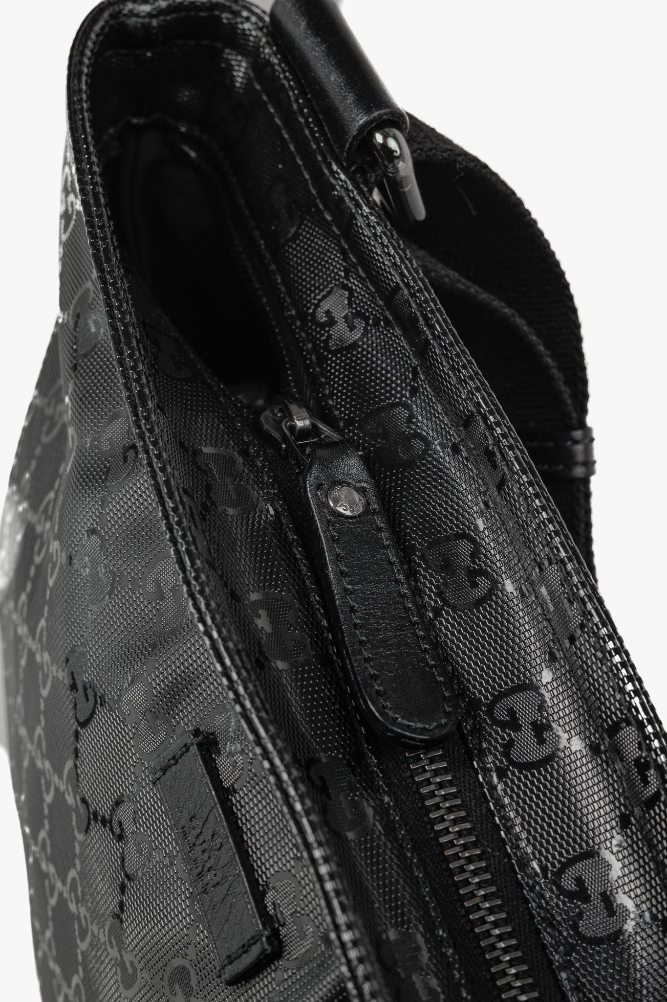 Gucci Black GG Imprime Coated Canvas Messenger Bag