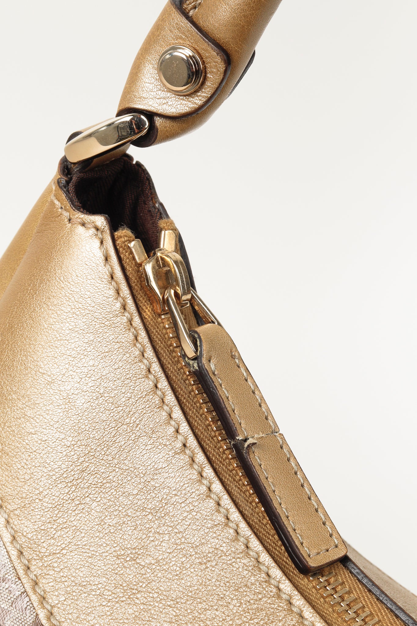Gucci 2000s Style Metallic GG Crystal Abbey D-Ring Bag