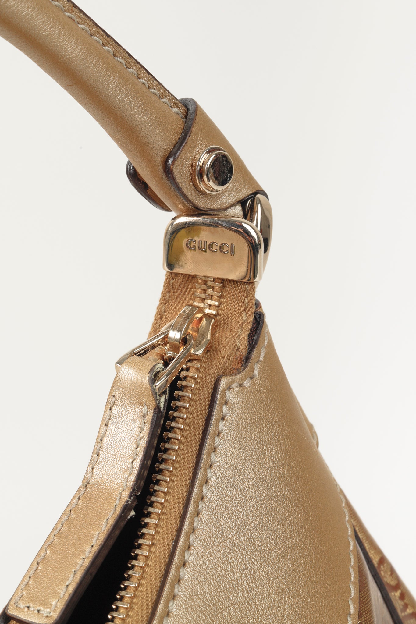 Gucci 2000s Style Metallic GG Crystal Abbey D-Ring Bag