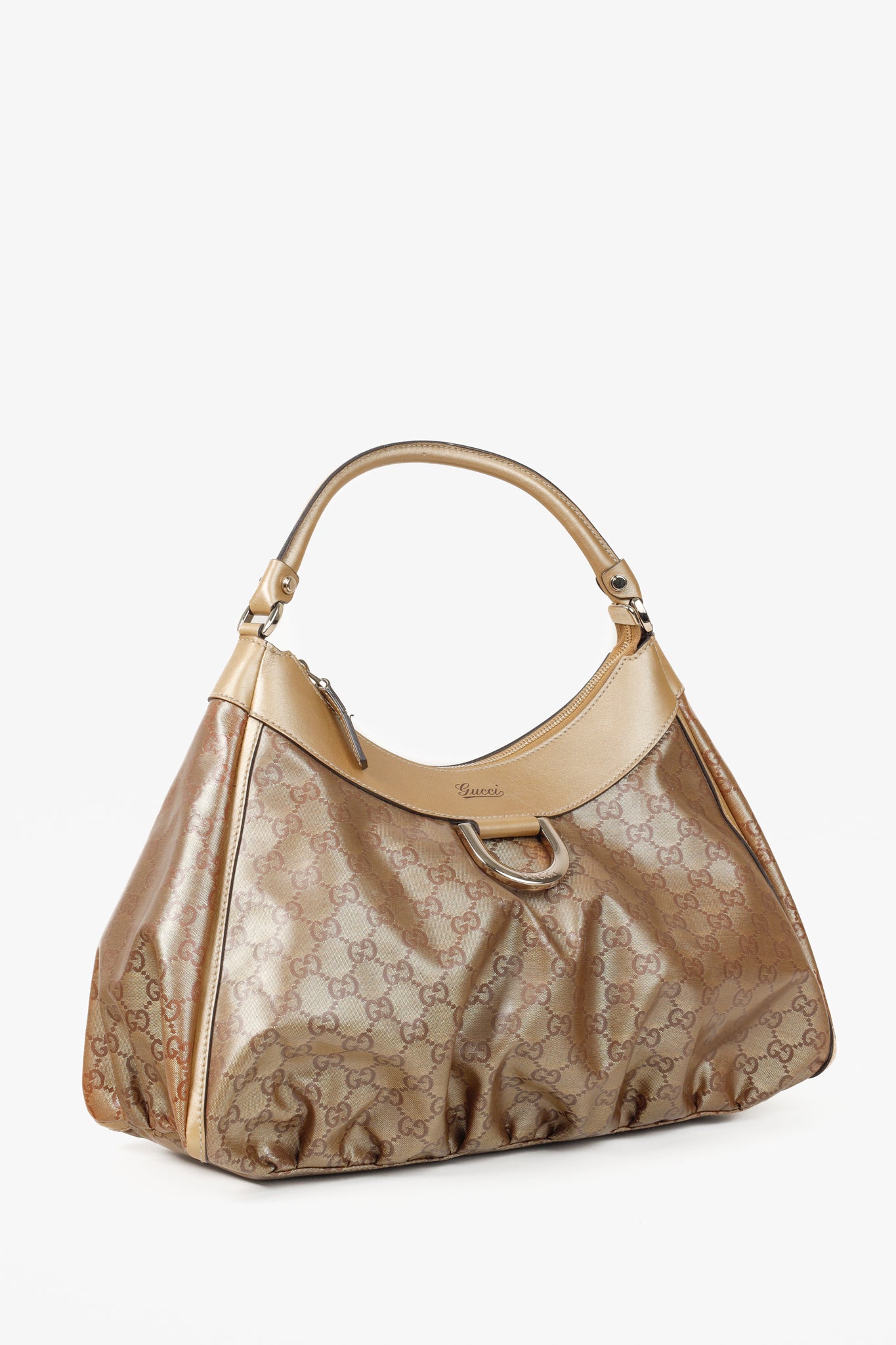 Gucci 2000s Style Metallic GG Crystal Abbey D-Ring Bag