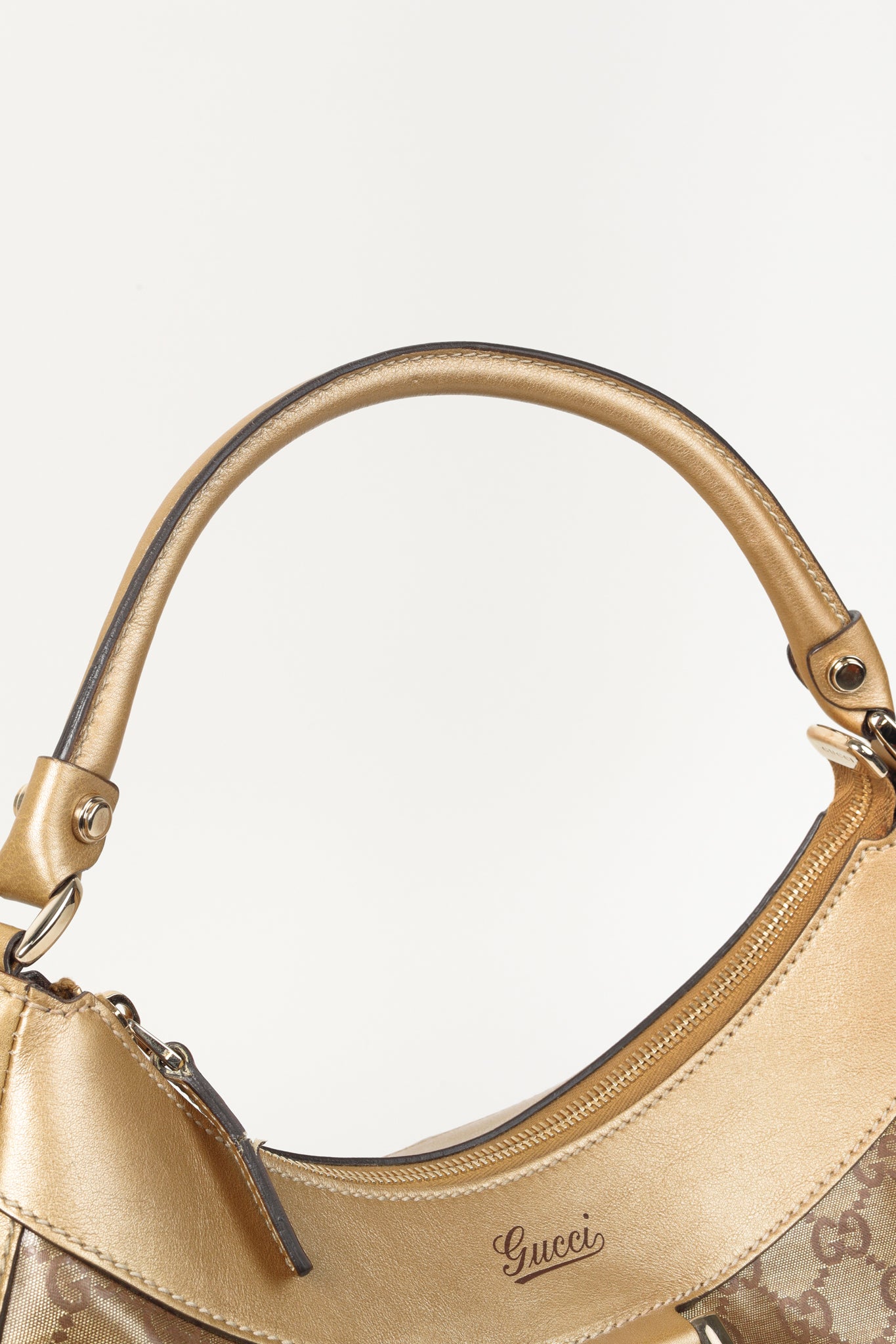 Gucci 2000s Style Metallic GG Crystal Abbey D-Ring Bag