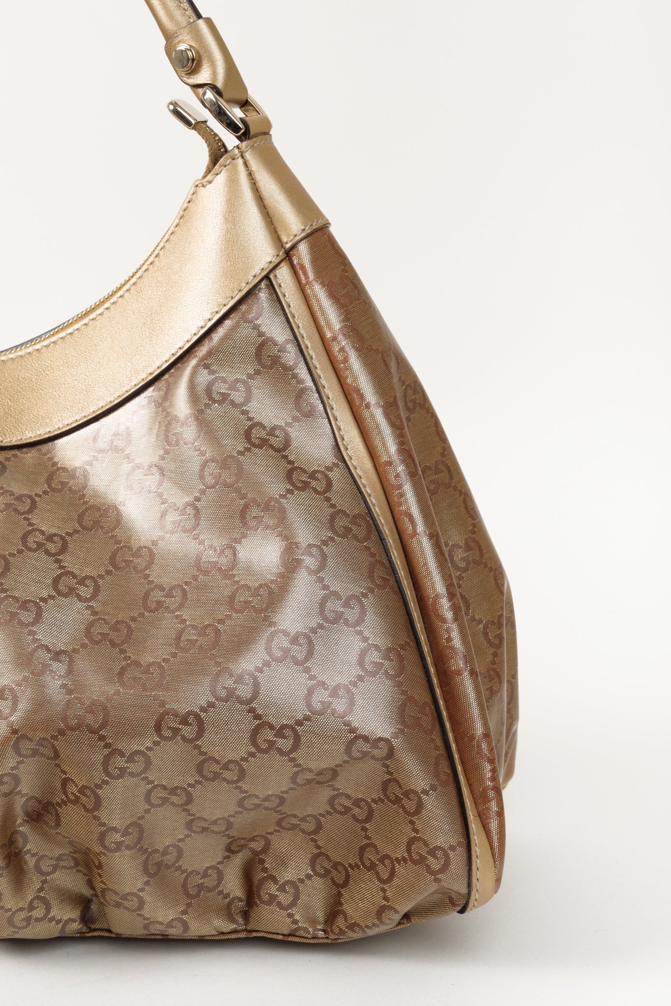 Gucci 2000s Style Metallic GG Crystal Abbey D-Ring Bag