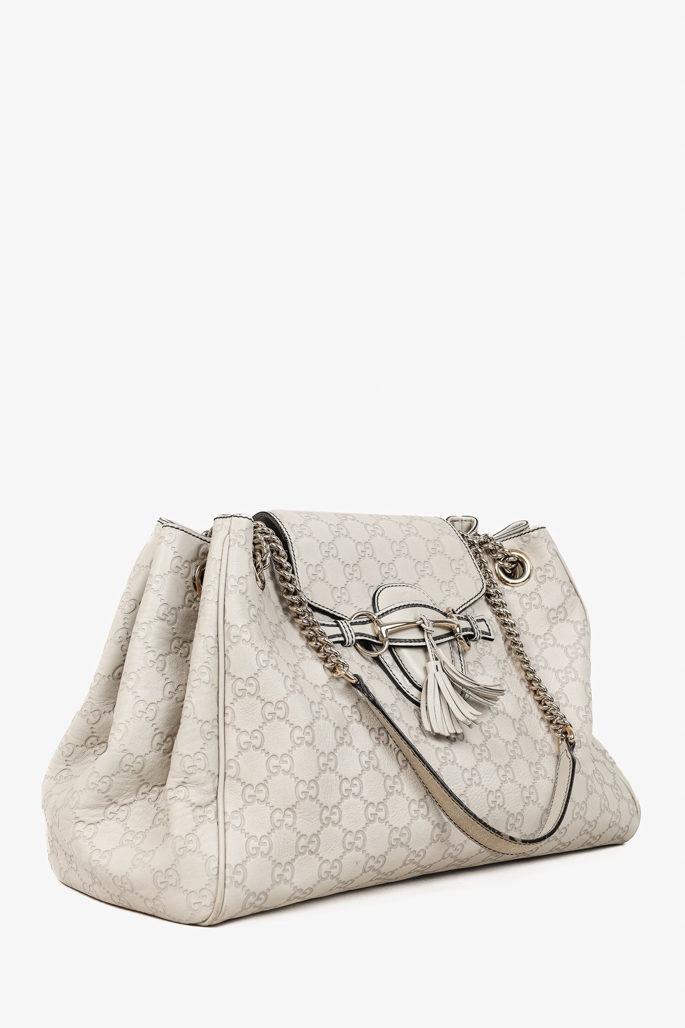 Gucci Medium Emily Off-White Guccissima Leather Shoulder Bag