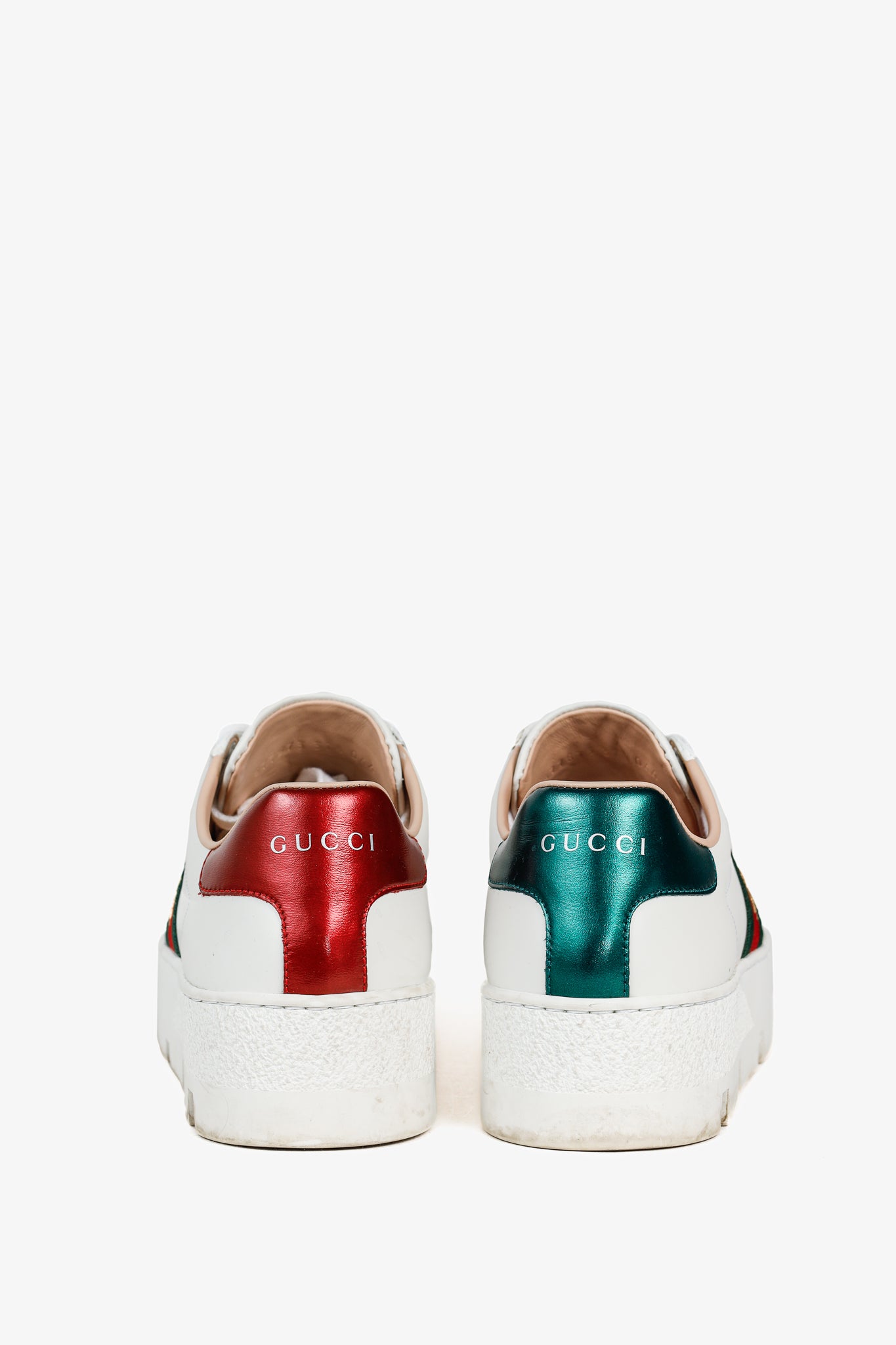 Gucci Ace White Leather Platform Sneakers