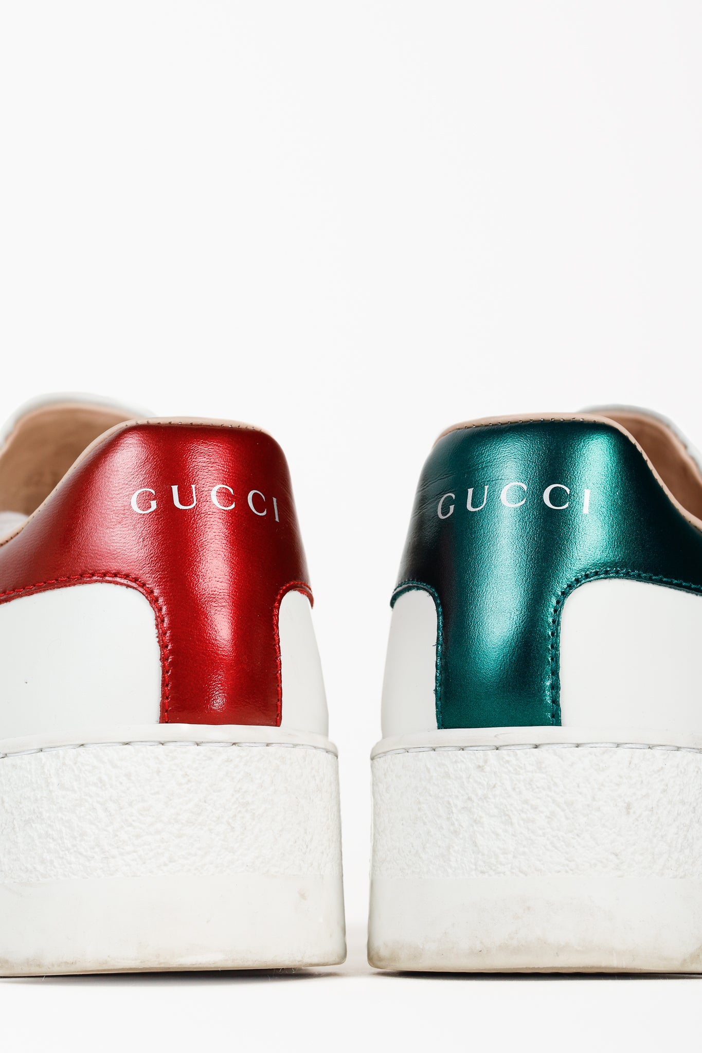 Gucci Ace White Leather Platform Sneakers