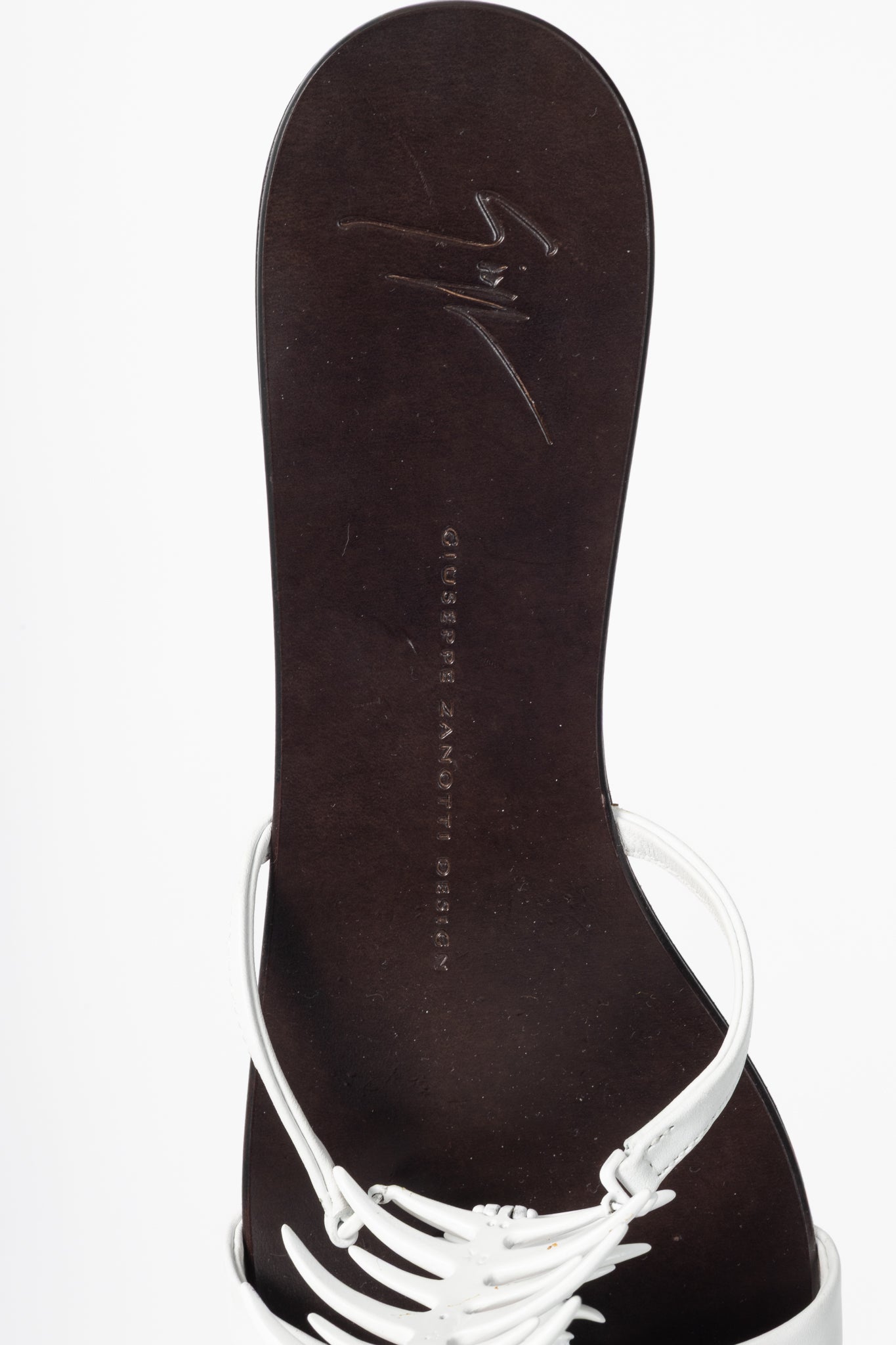 Giuseppe Zanotti White Fishbone Flat Sandals