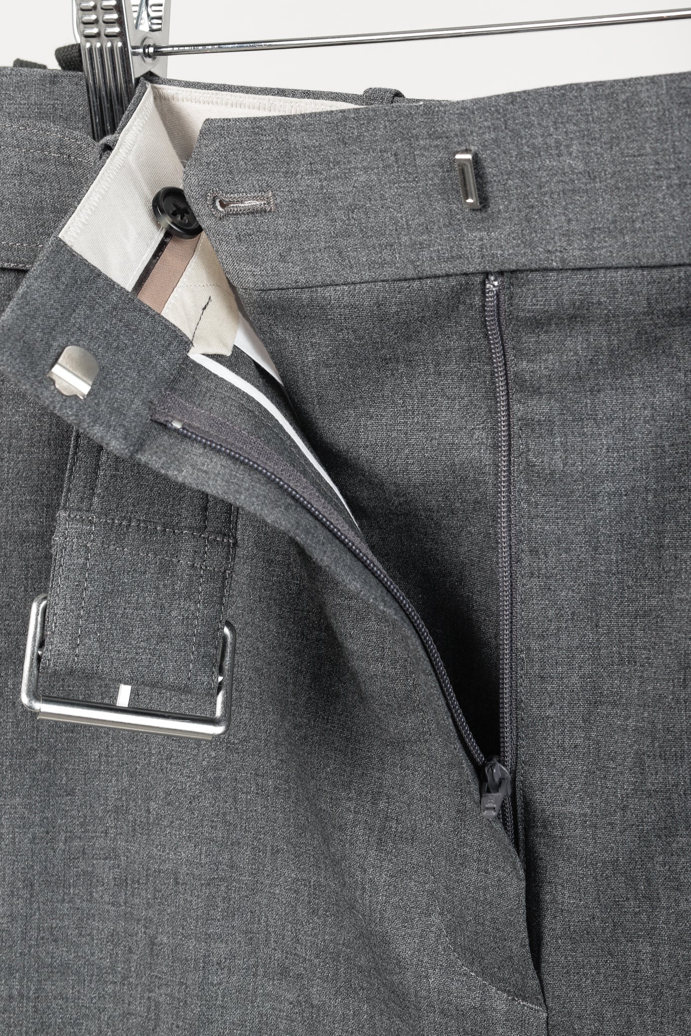 Helmut Lang AW/20 Light Grey Melange Tela Suiting Trouser Skirt