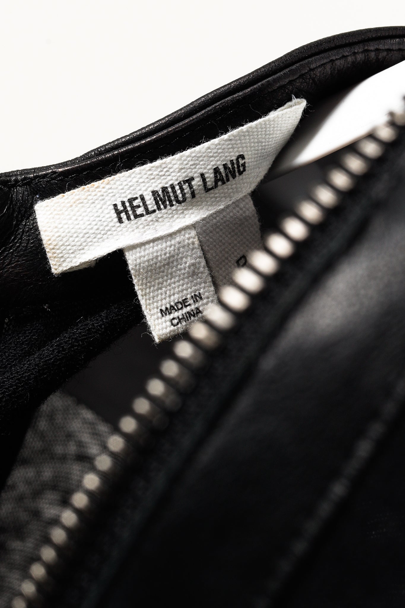 Helmut Lang Black Angora Leather-Trim Cozy Long Sleeve Top
