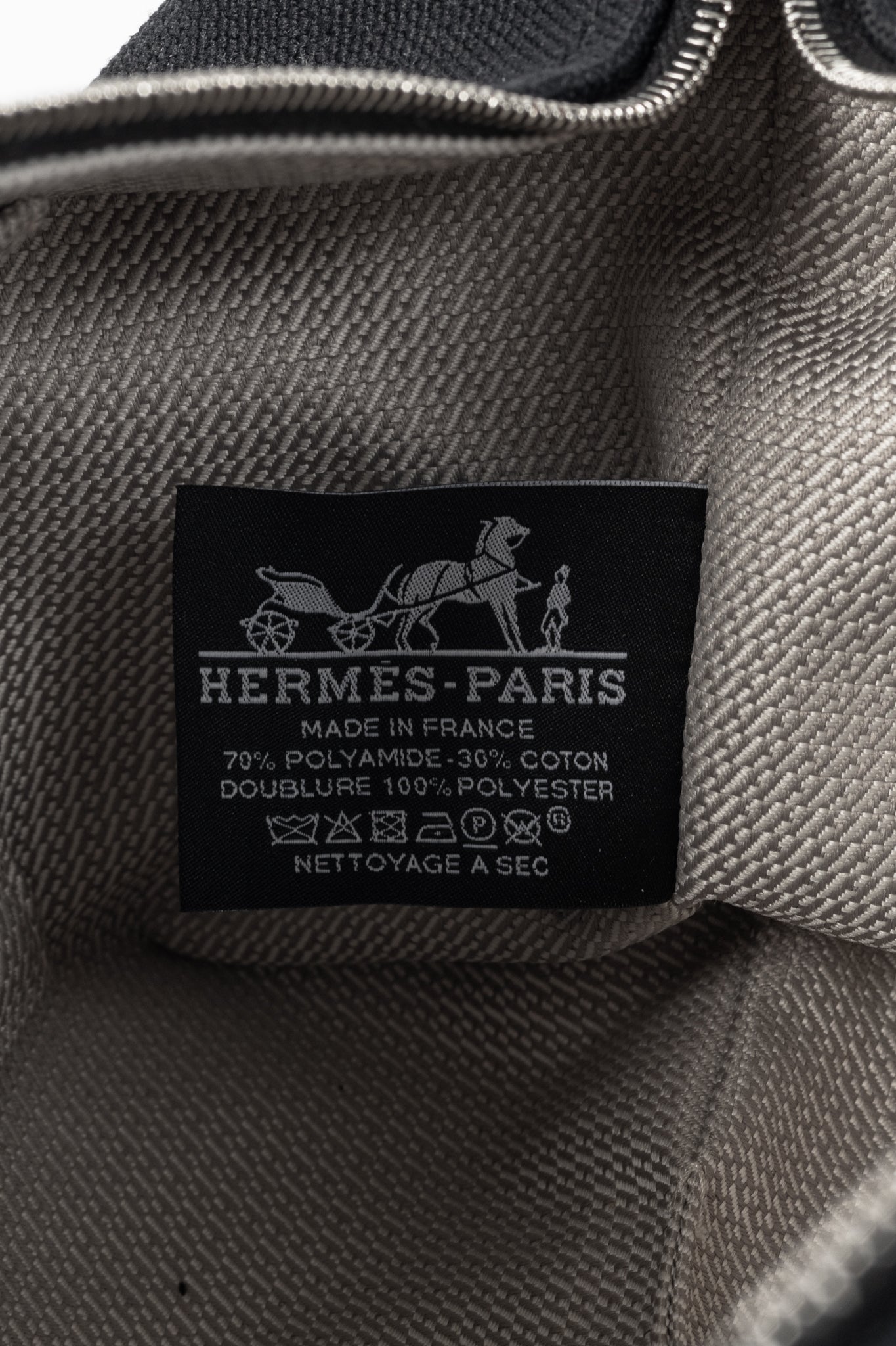 Hermes Bride-a-Brac Small Model Noir Canvas & Bleu Nuit Chevron Strap Case
