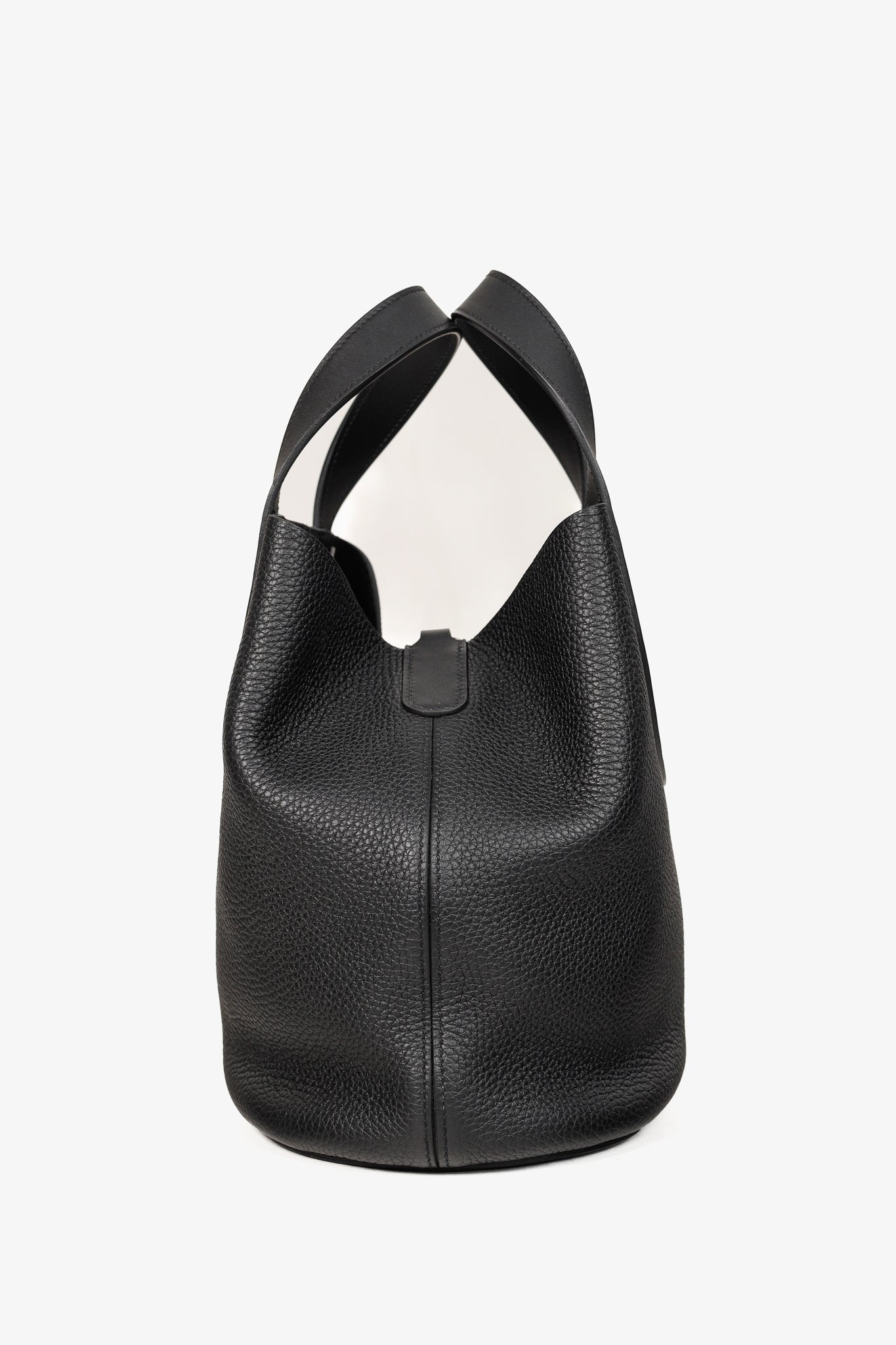 Hermes In-the-Loop 23 Black Taurillon Clemence Leather & Swift Calfskin Tote