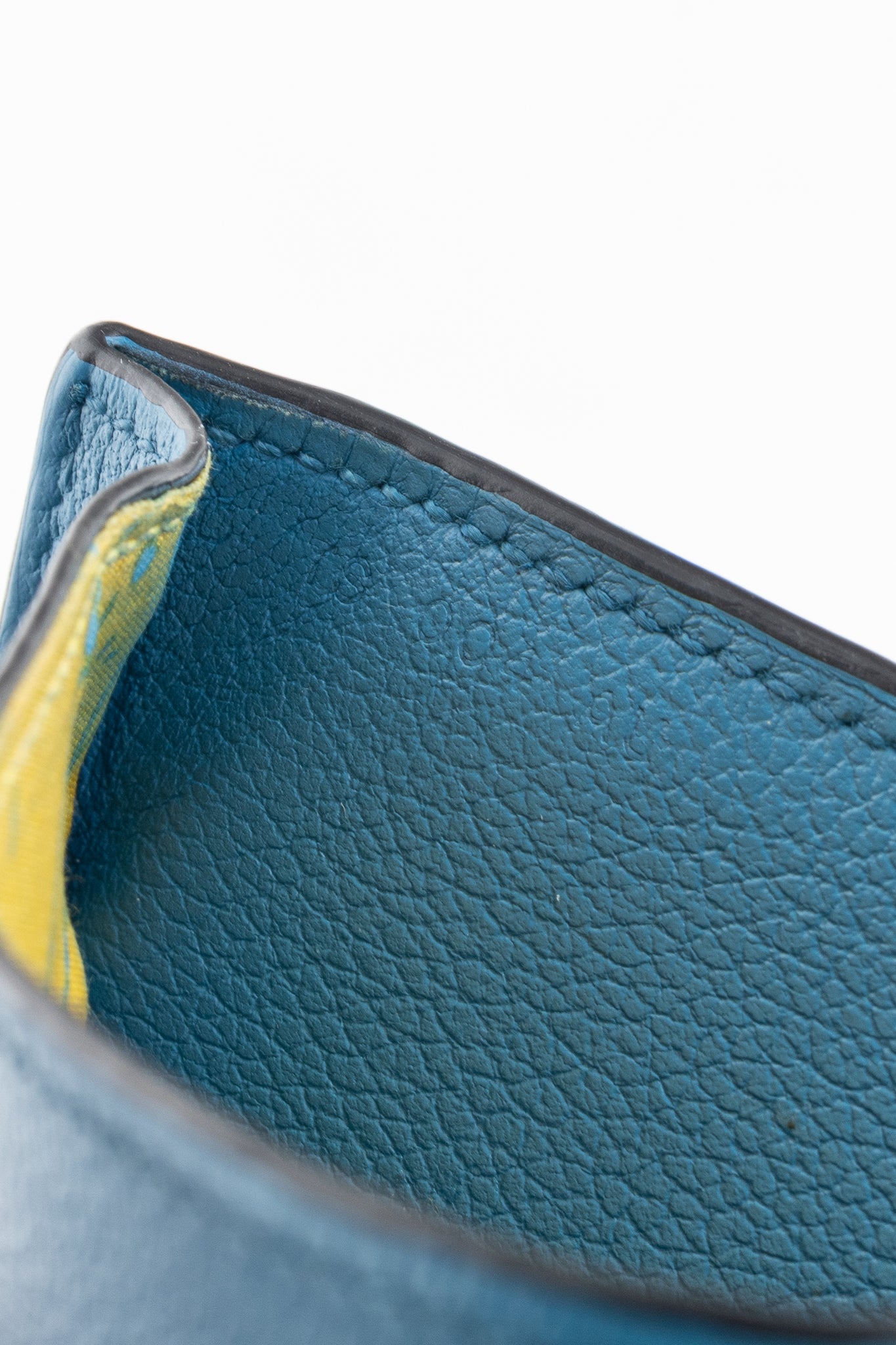 Hermes Citizen Twill Blue Izmir Evercolor Leather Bi Fold Wallet