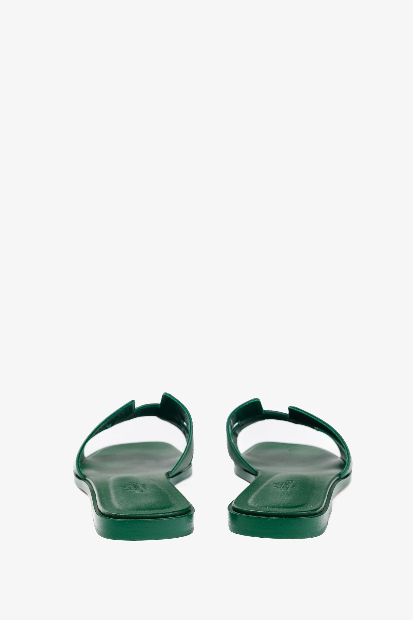 Hermes Oran Vert Electrique Calfskin H-Strap Sandals