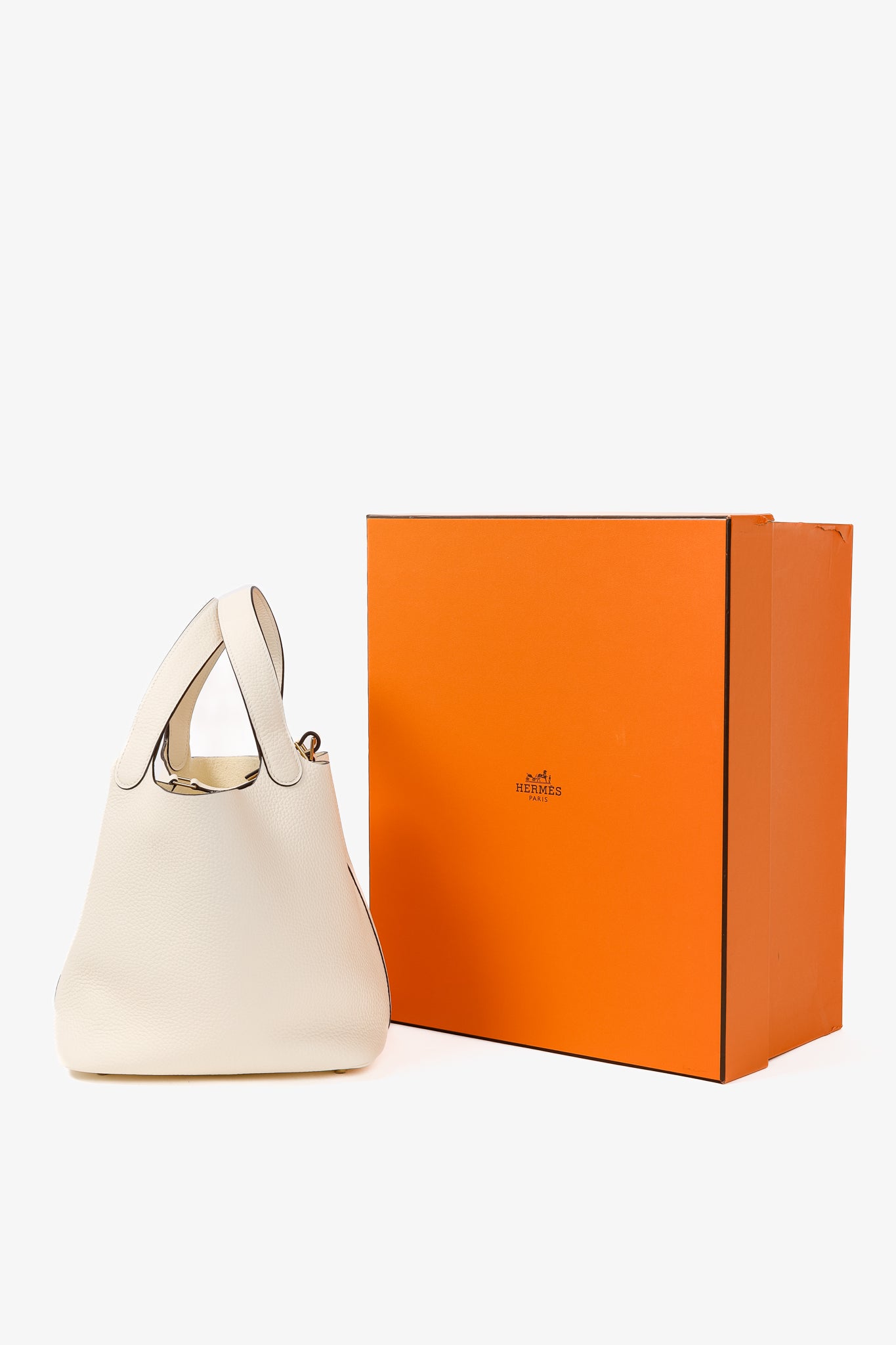 Hermes Picotin Lock 22 Nata Taurillon Clemence Leather Tote