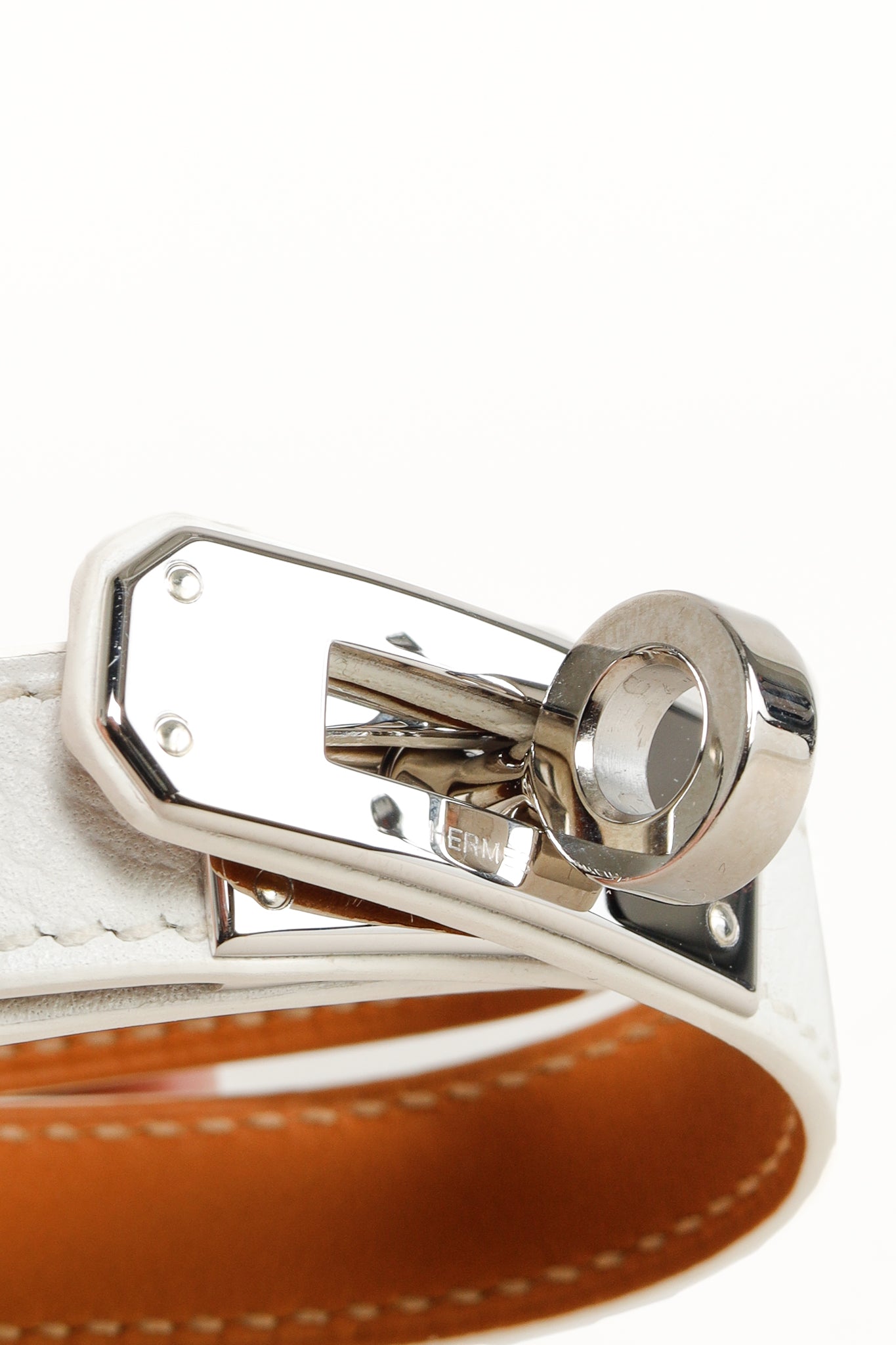 Hermes Kelly Double Tour Blanc Epsom Leather Bracelet