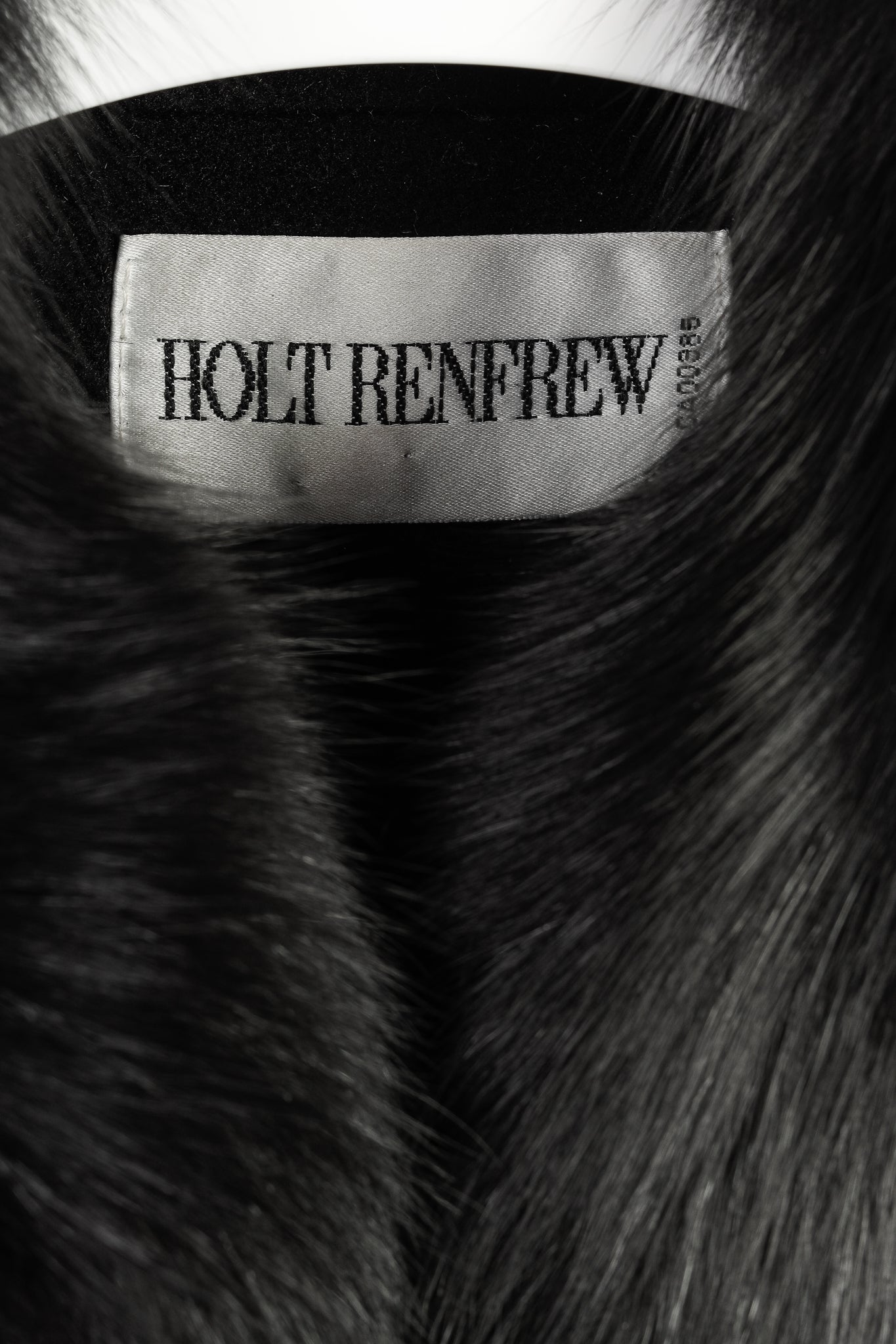 Holt Renfrew Black Wool Fur-Collar Belted Maxi Coat