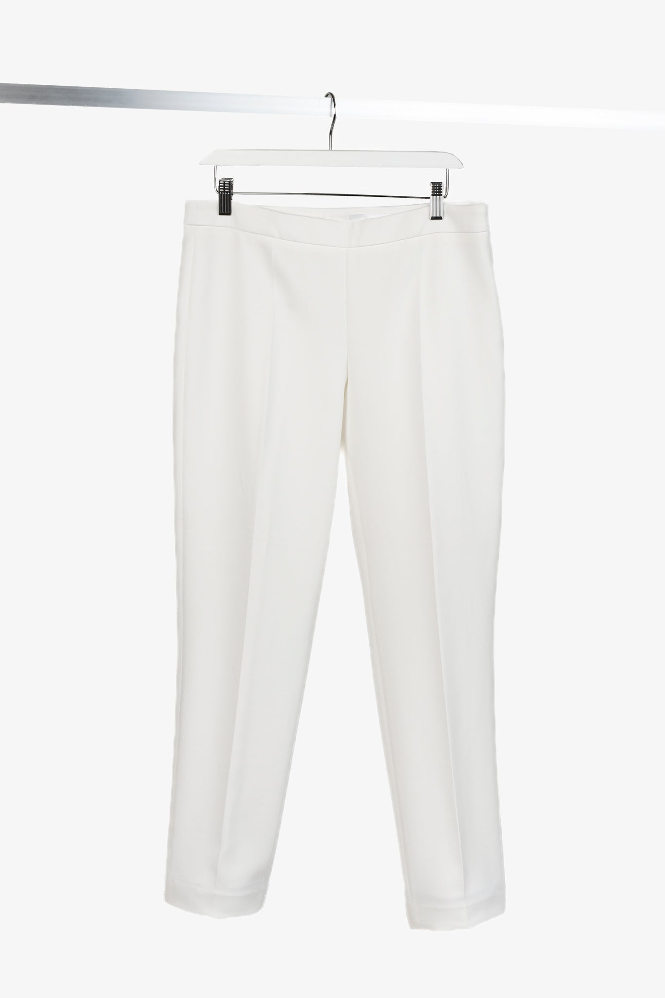 Boss Tiluna Side Zip 2 White Front Centre Crease Suit Trouser Pant