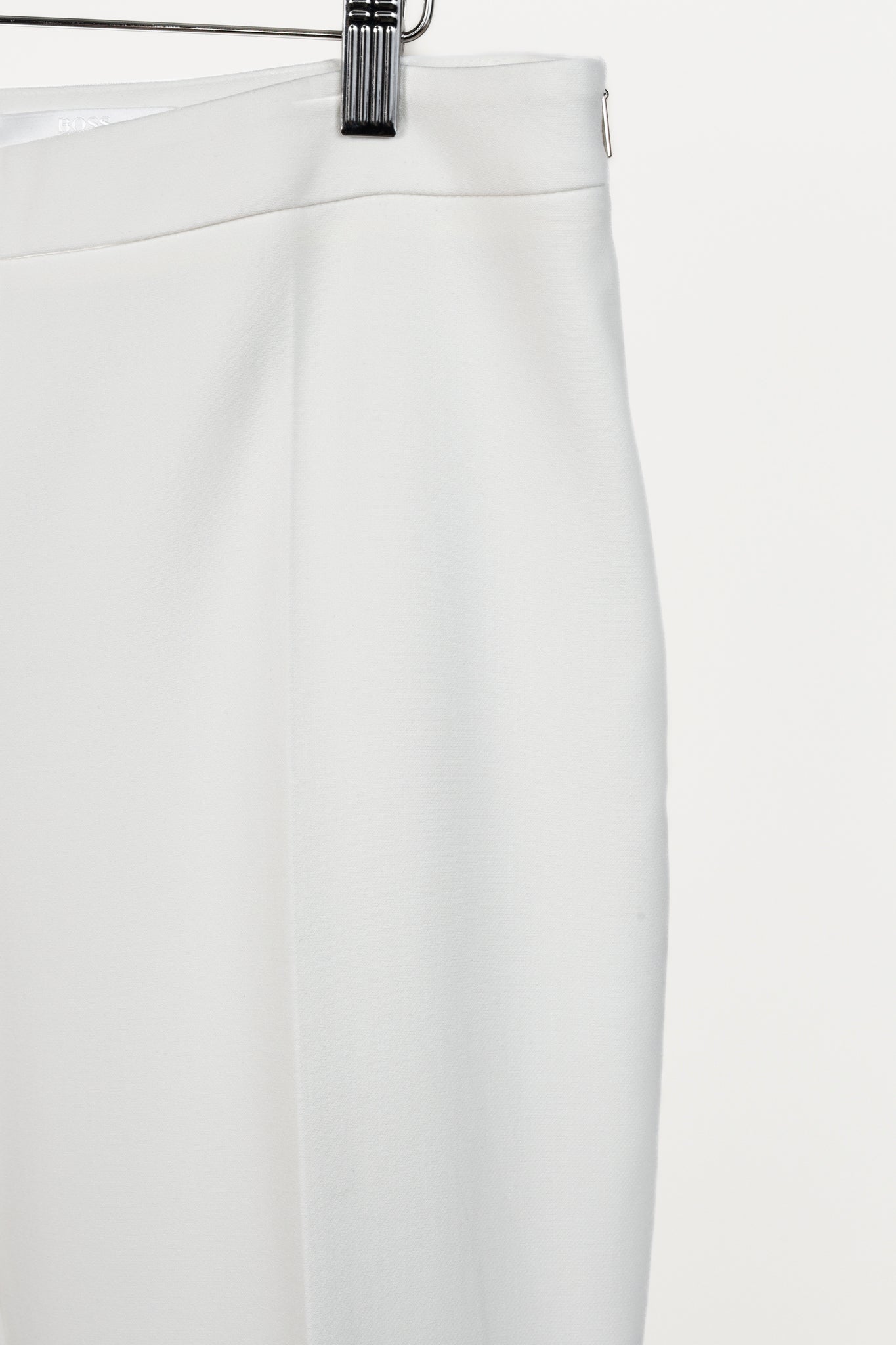 Boss Tiluna Side Zip 2 White Front Centre Crease Suit Trouser Pant