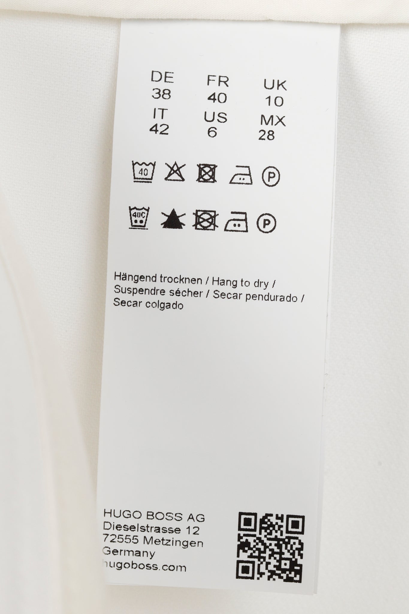 Boss Tiluna Side Zip 2 White Front Centre Crease Suit Trouser Pant