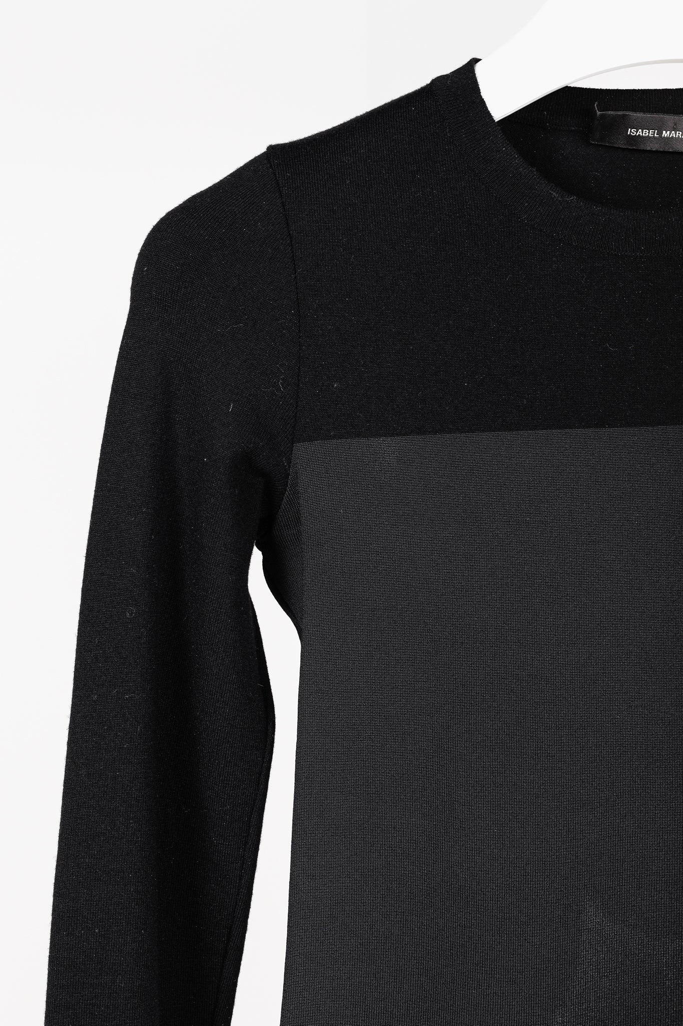 Isabel Marant Black & Midnight Colourblocked Wool-Blend Sweater