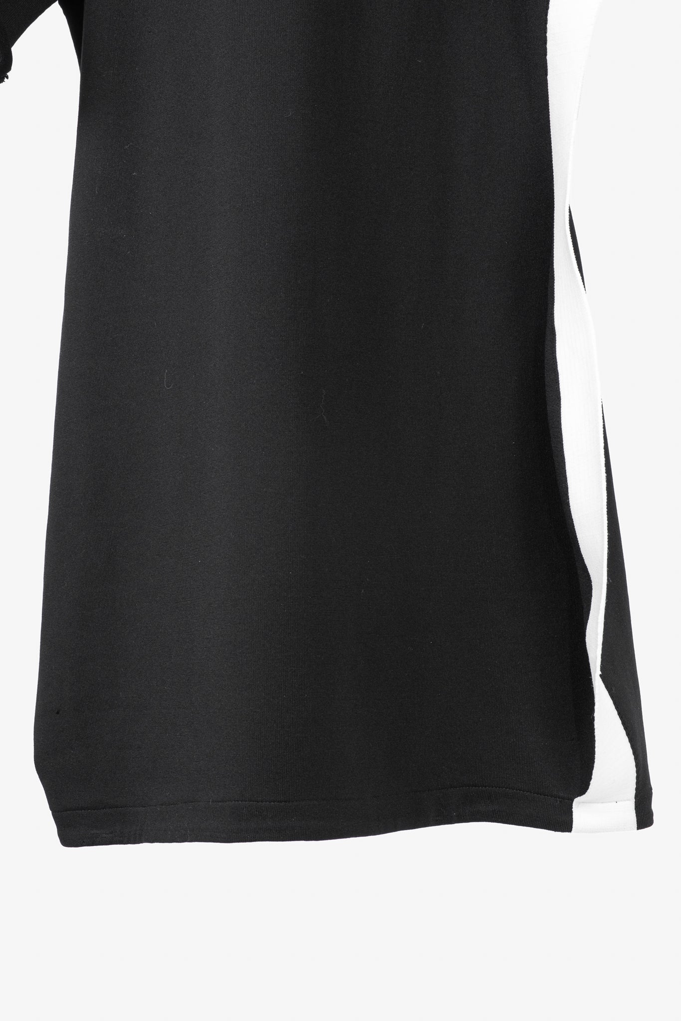 Issey Miyake Black Knit White-Trim Curved Mini Dress
