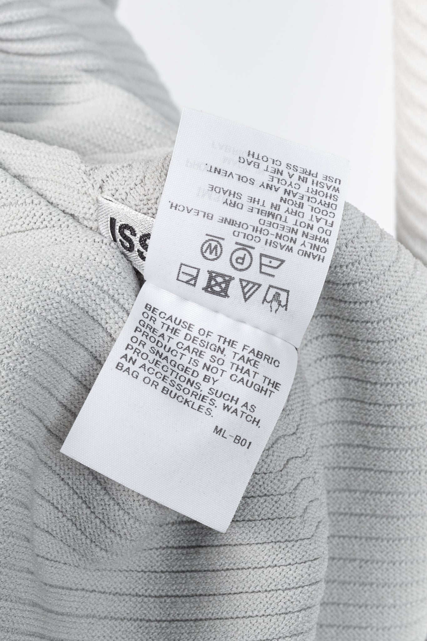 Issey Miyake SS/23 Concretion Light Grey Ribbed Midi Dress
