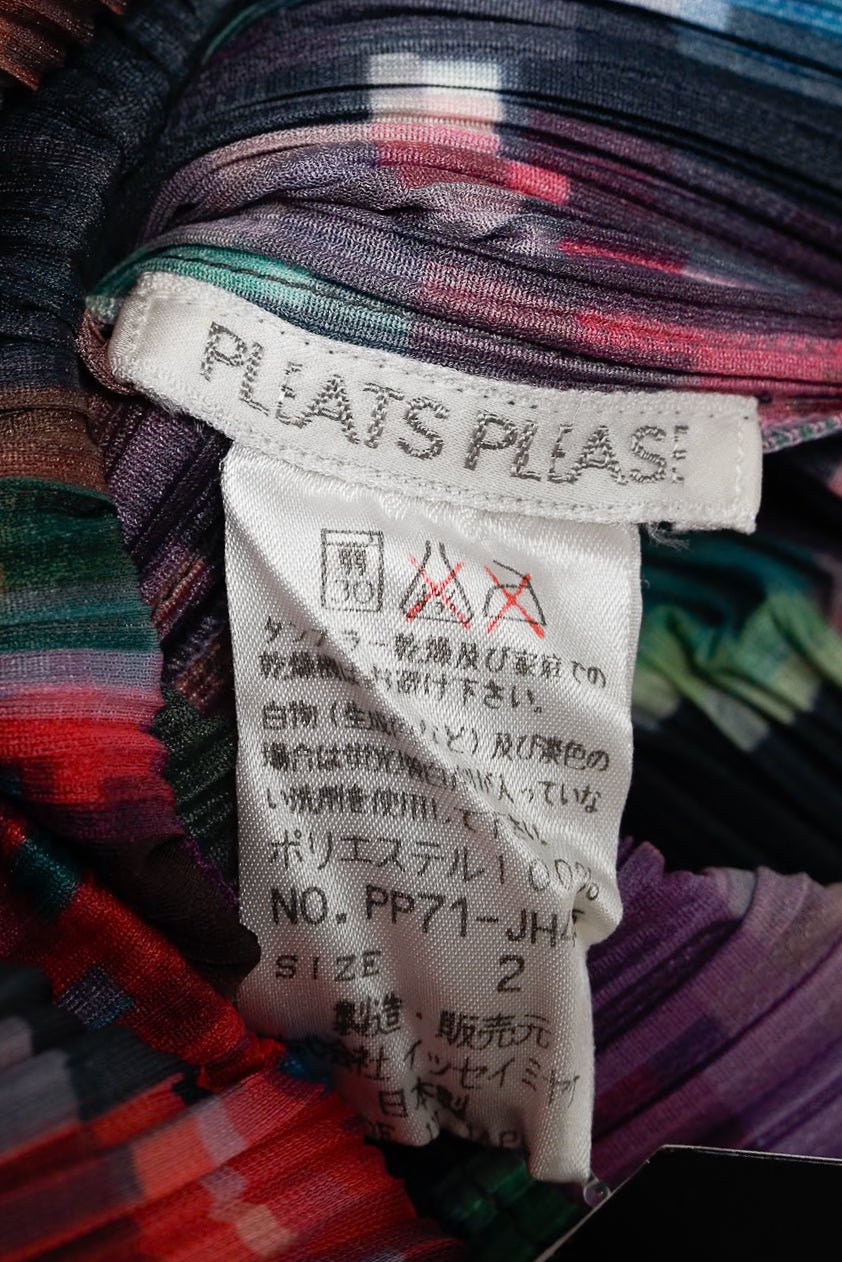 Pleats Please Issey Miyake Archival Pixelated Multicolour Flower Dress