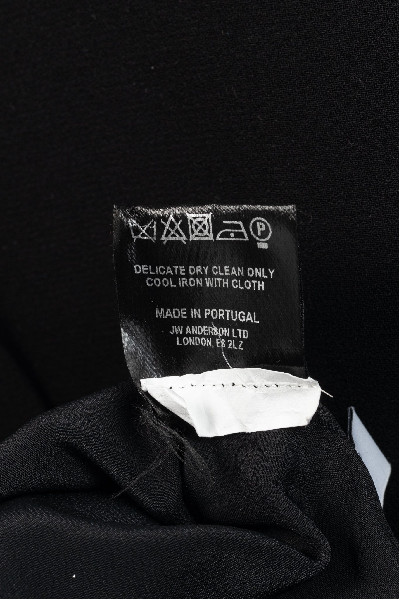 J.W. Anderson PF/16 Black Crepe Draped-Neck Long-Sleeve Blouse