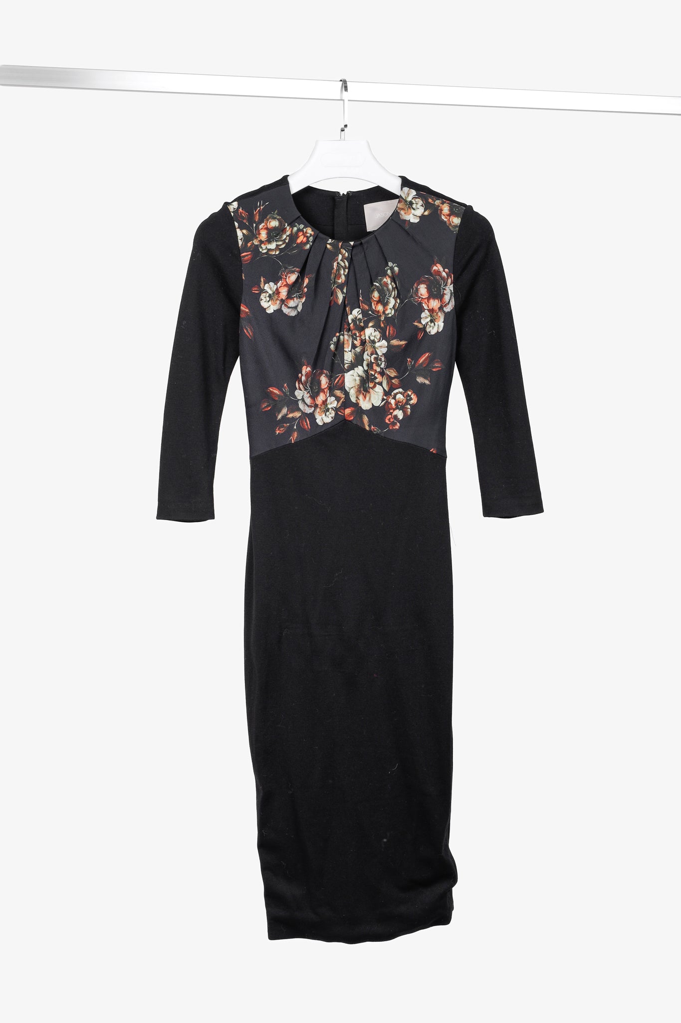 Jason Wu PF/14 Black Floral Print Crepe & Jersey Dress – Blogger Armoire