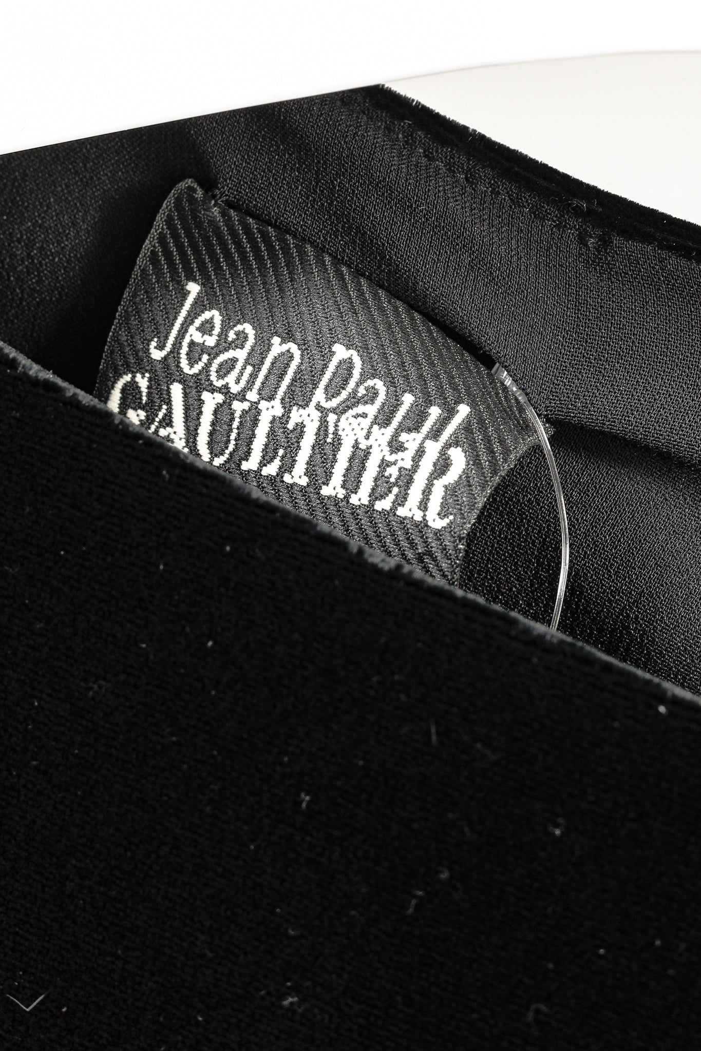 Jean Paul Gaultier Black Velvet Sheer-Sleeve Midi Dress