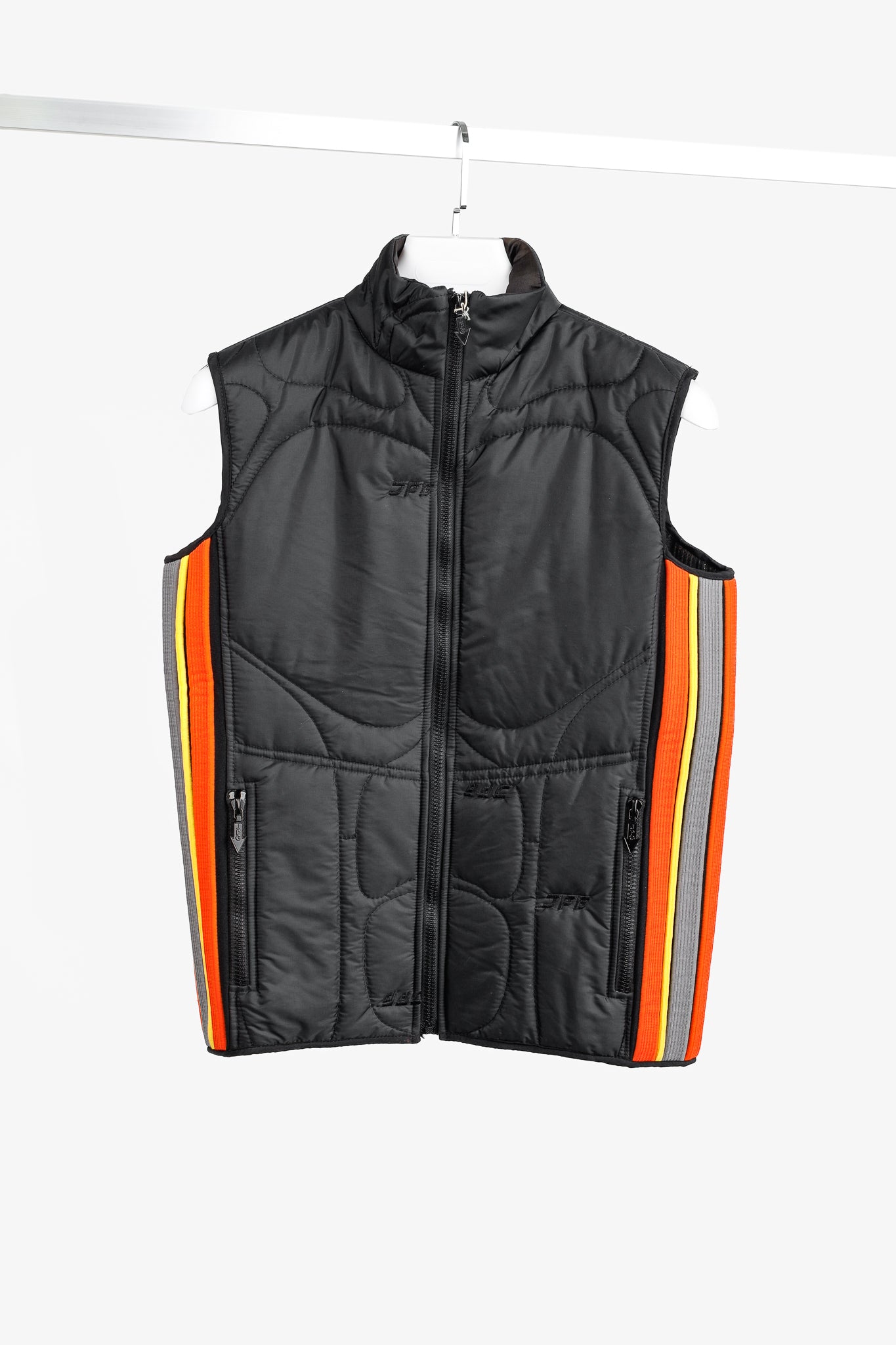 JPG by Gaultier Black Quilted Side-Stripe Zip Vest