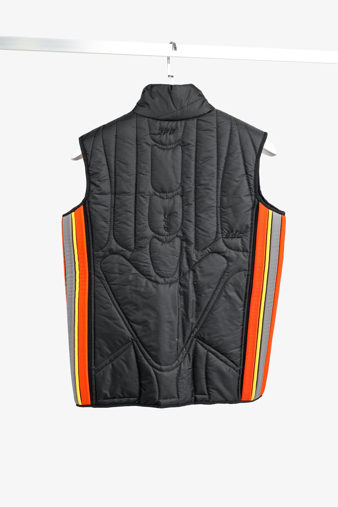 JPG by Gaultier Black Quilted Side-Stripe Zip Vest