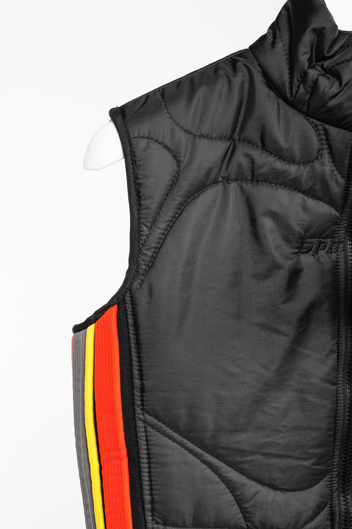 JPG by Gaultier Black Quilted Side-Stripe Zip Vest