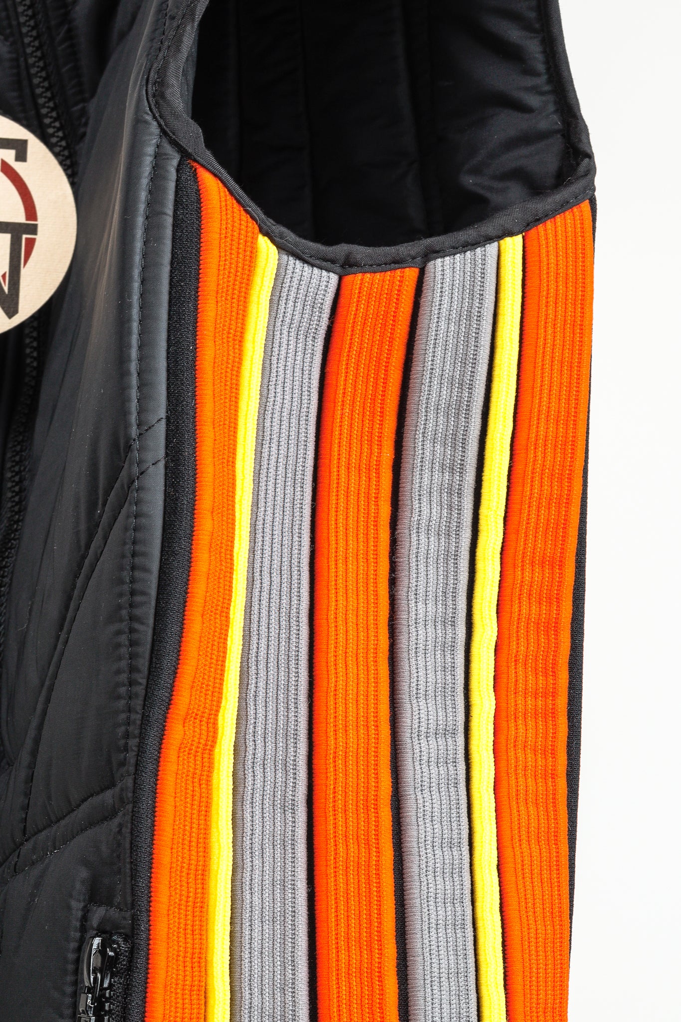 JPG by Gaultier Black Quilted Side-Stripe Zip Vest