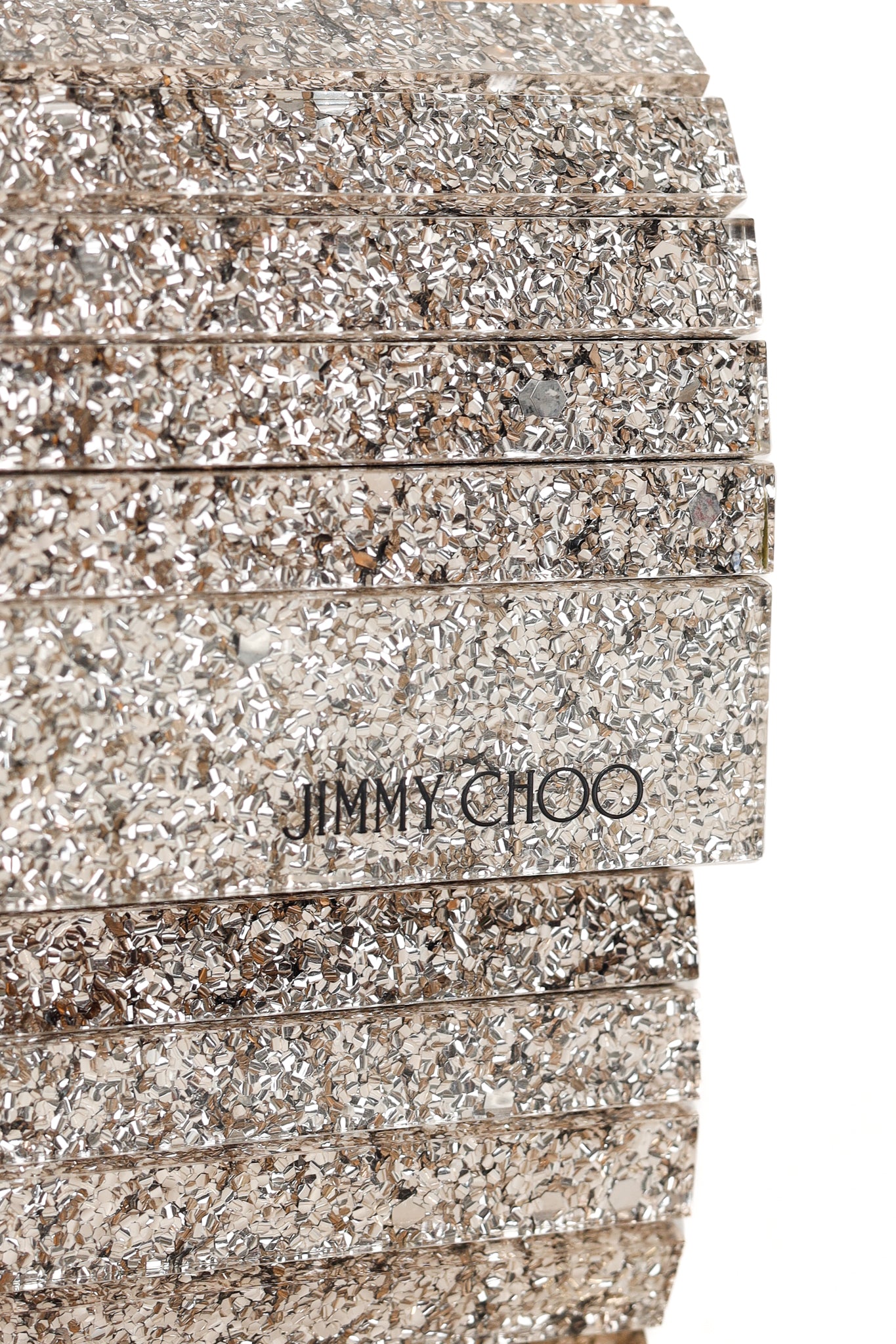 Jimmy Choo Sweetie Glitter Lucite Clutch in Black Champagne