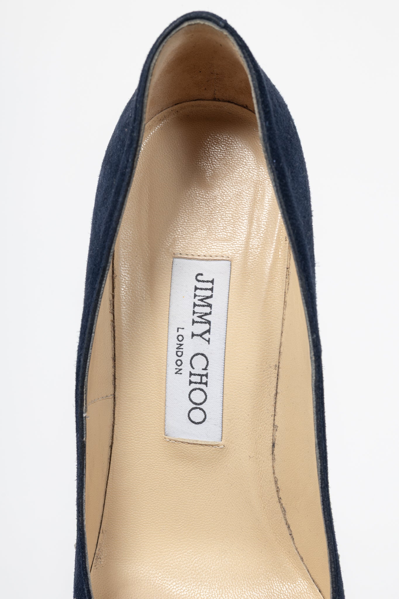 Jimmy Choo Abel Navy Suede Rhinestone-Embellished Pumps