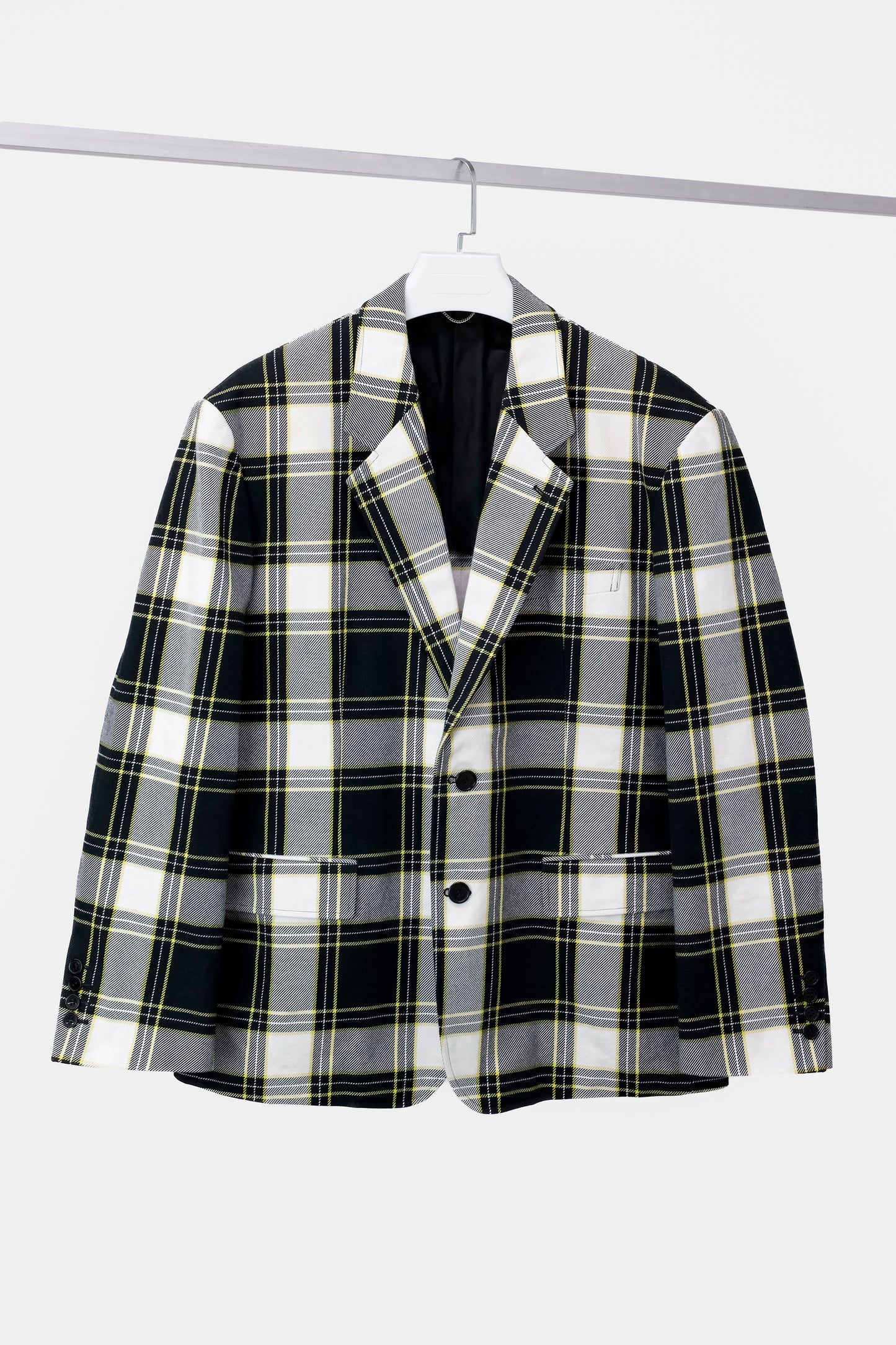 John Lawrence Sullivan Black and White Plaid Jacket