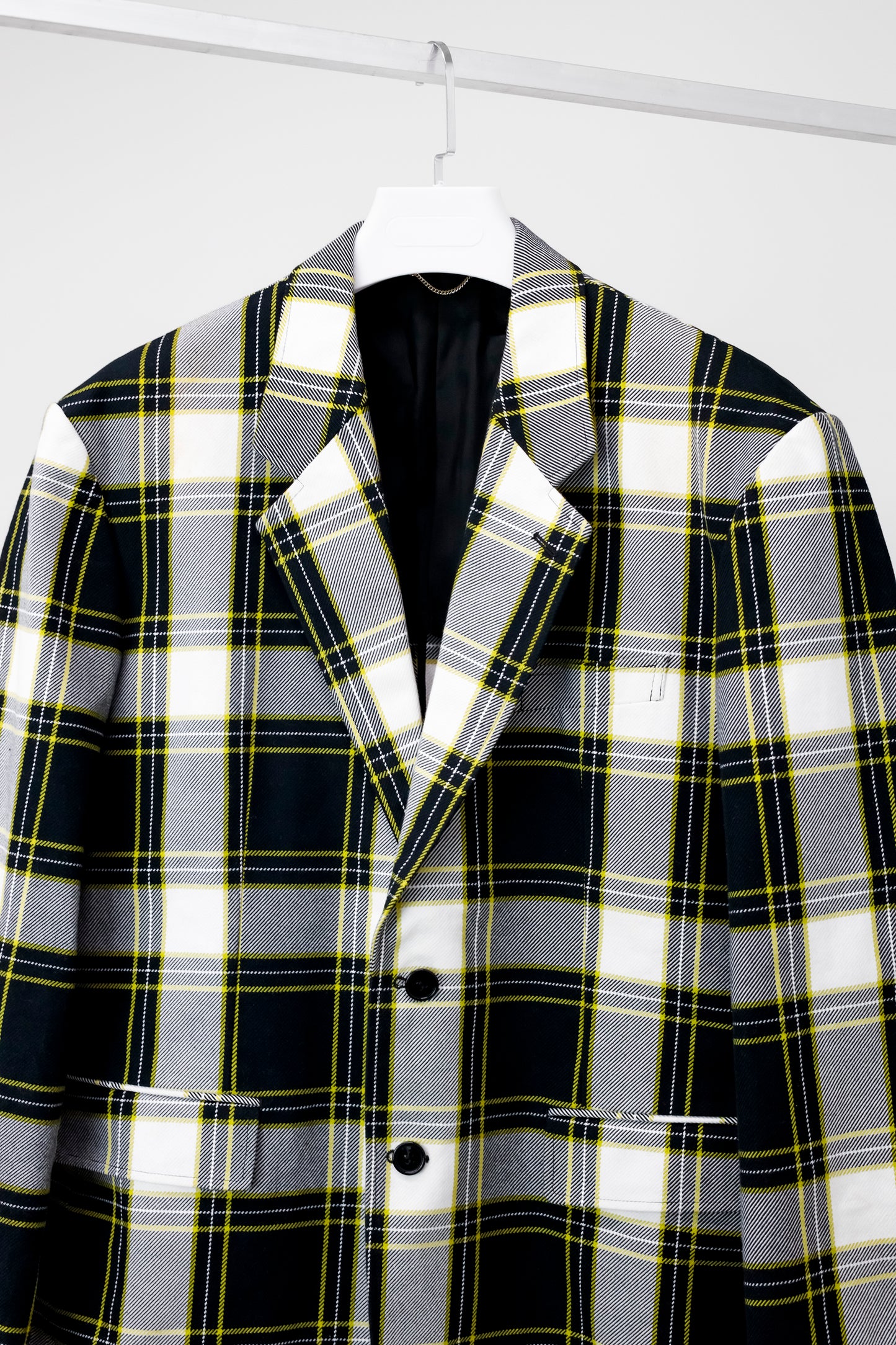 John Lawrence Sullivan Black and White Plaid Jacket