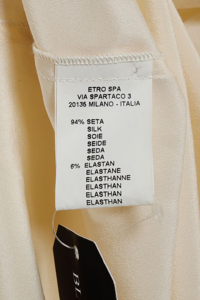 Etro Cream Silk Cowl Neck Tunic