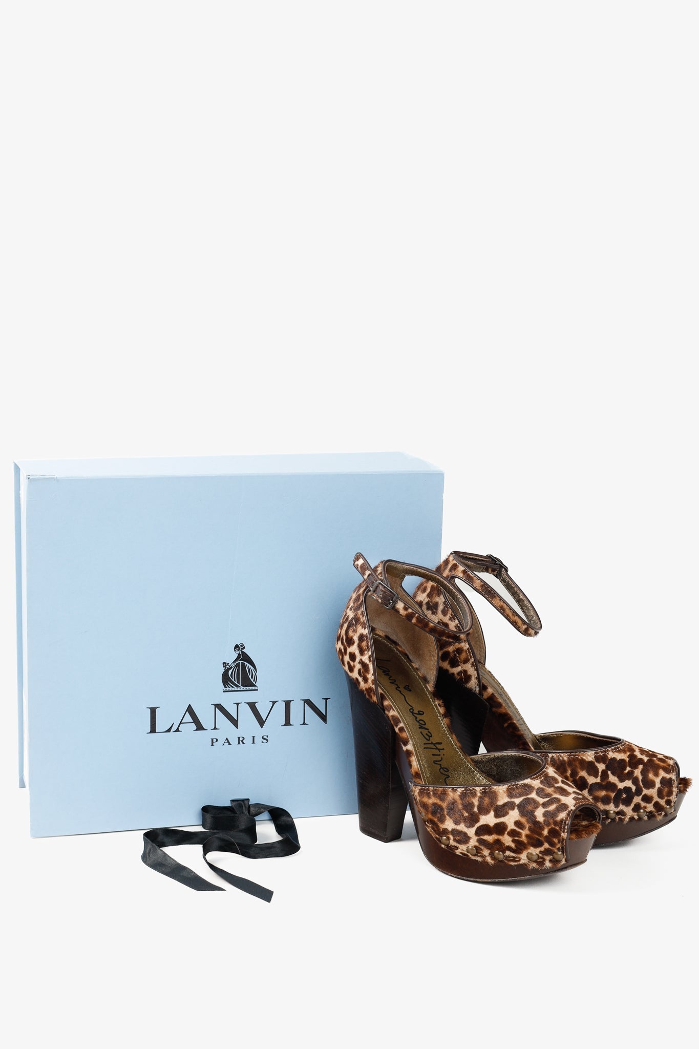 Lanvin AW/13 Brown Leopard Pony Hair Platform Heels