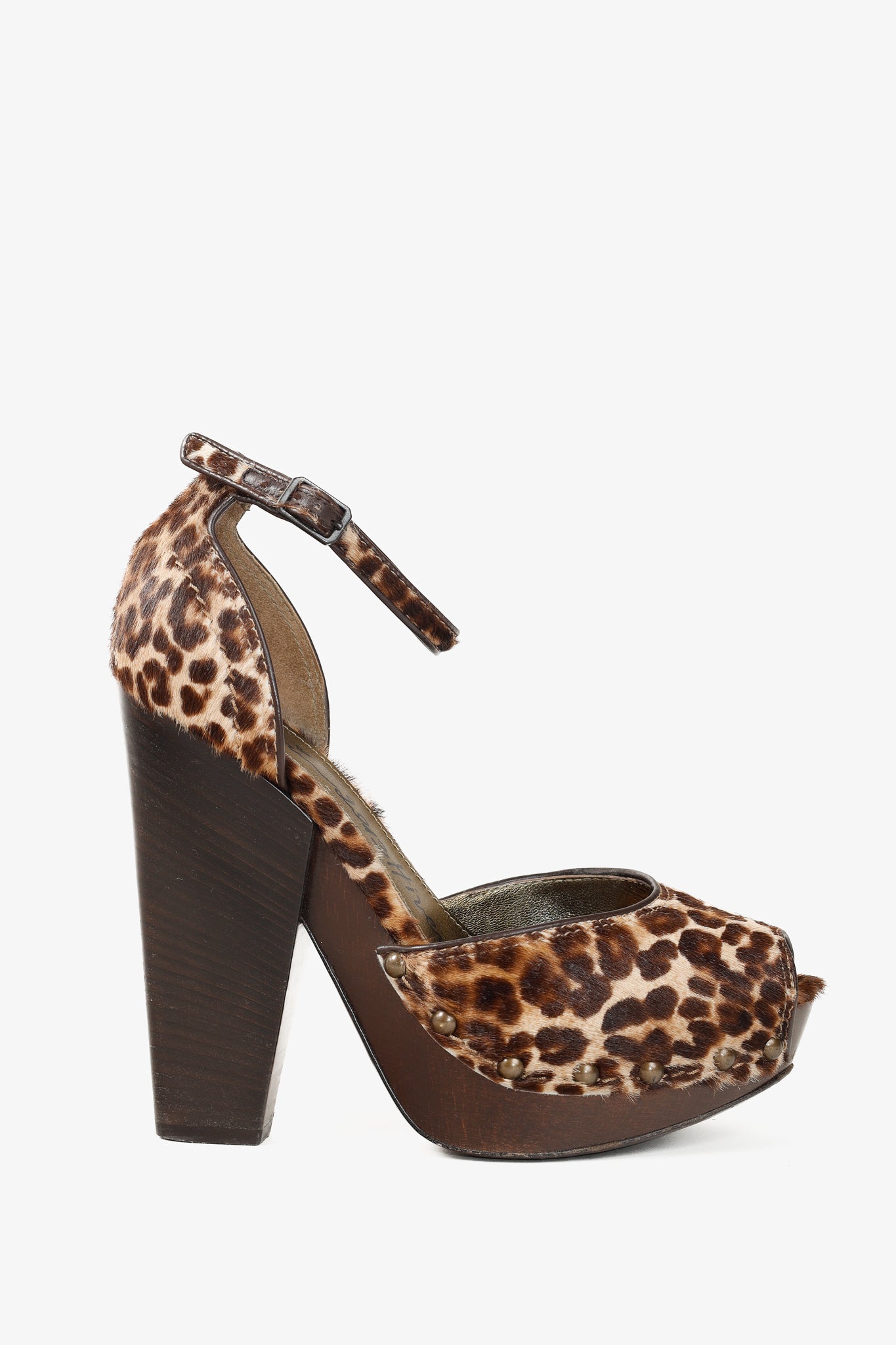 Lanvin AW/13 Brown Leopard Pony Hair Platform Heels
