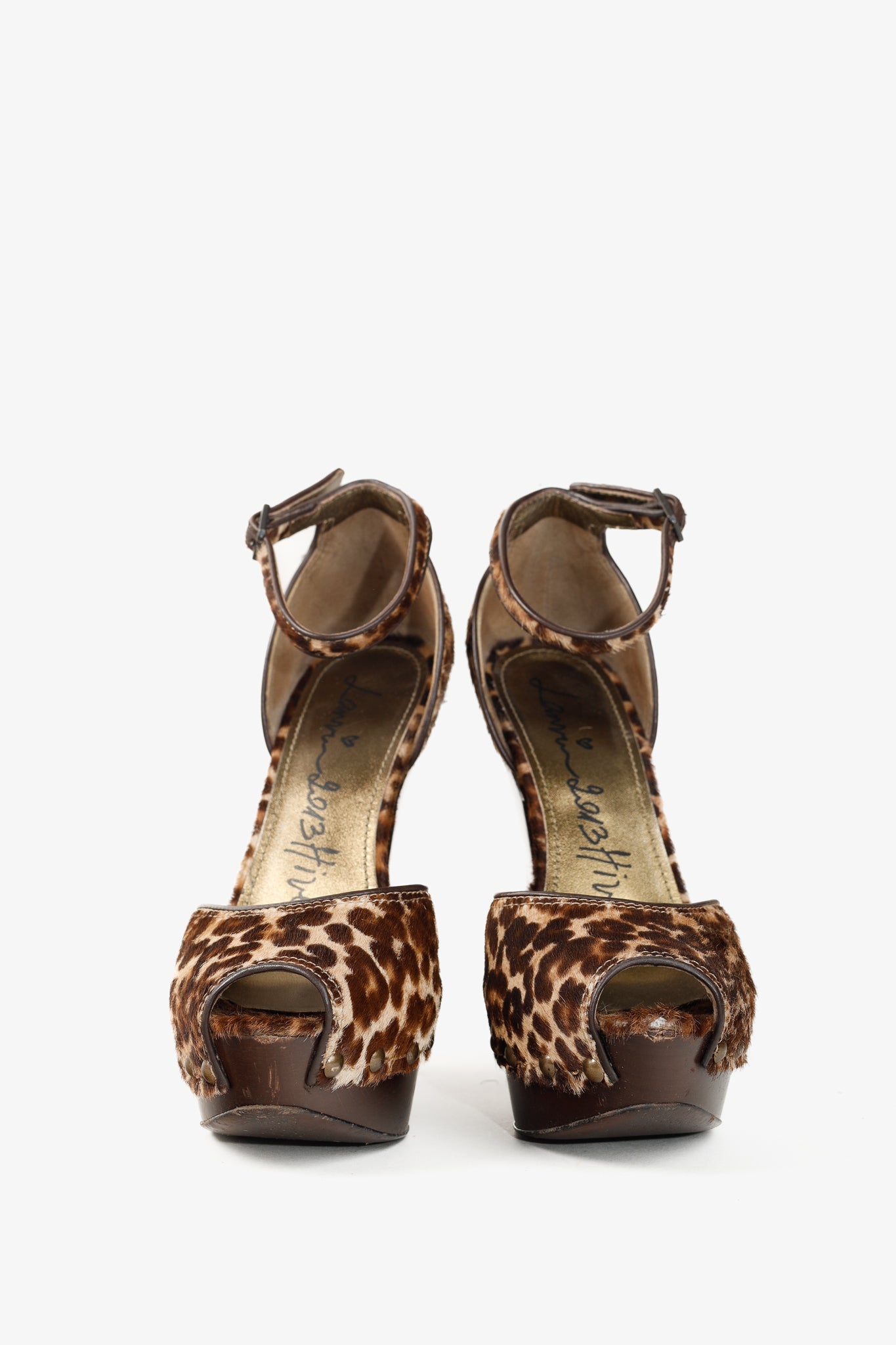 Lanvin AW/13 Brown Leopard Pony Hair Platform Heels