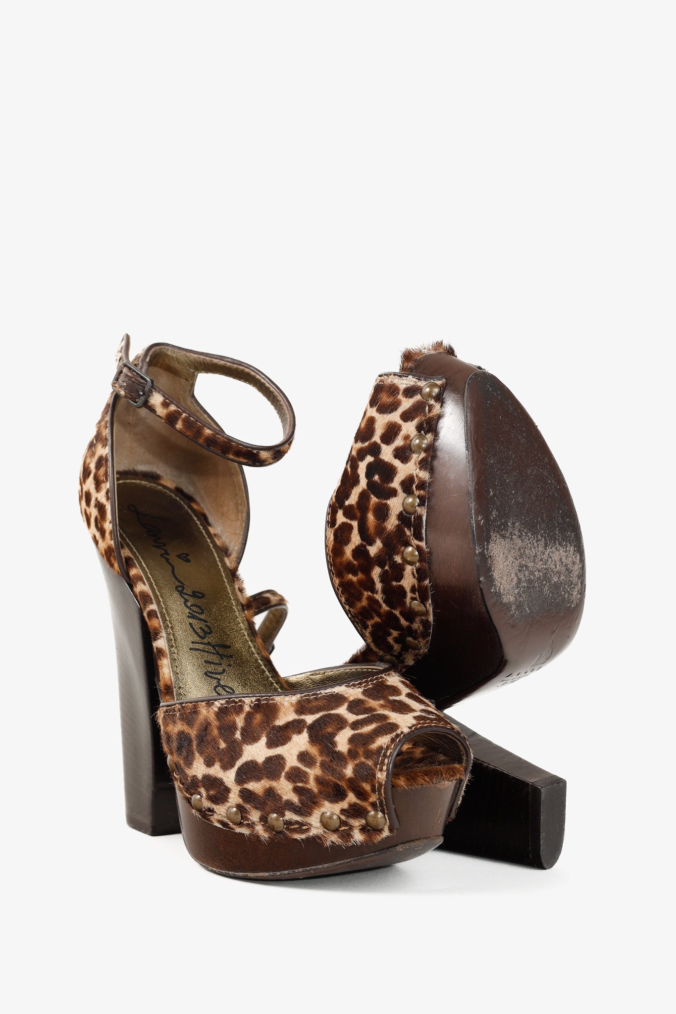 Lanvin AW/13 Brown Leopard Pony Hair Platform Heels
