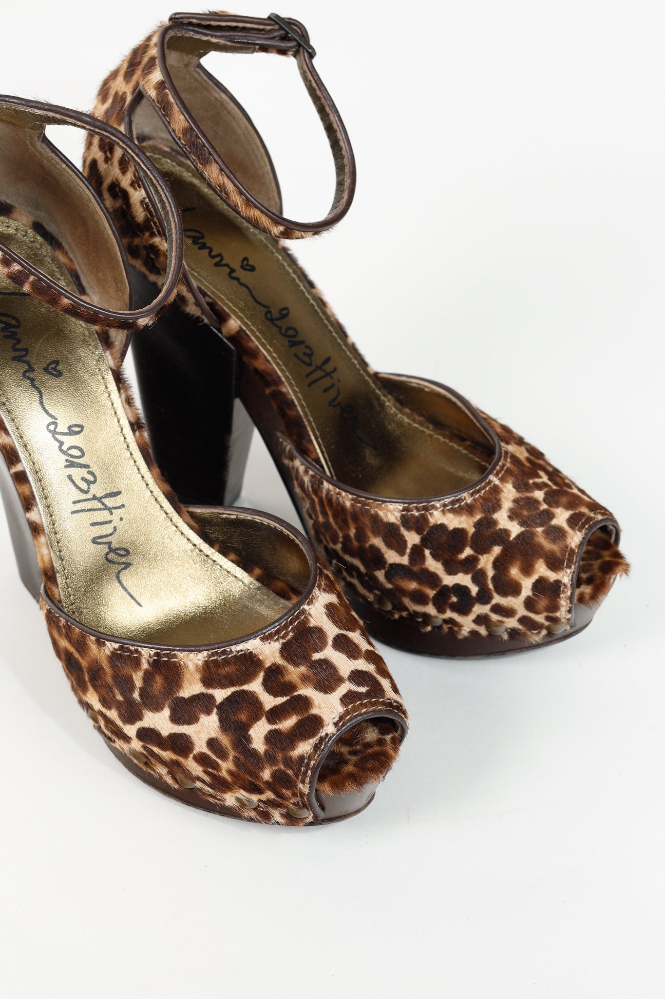 Lanvin AW/13 Brown Leopard Pony Hair Platform Heels