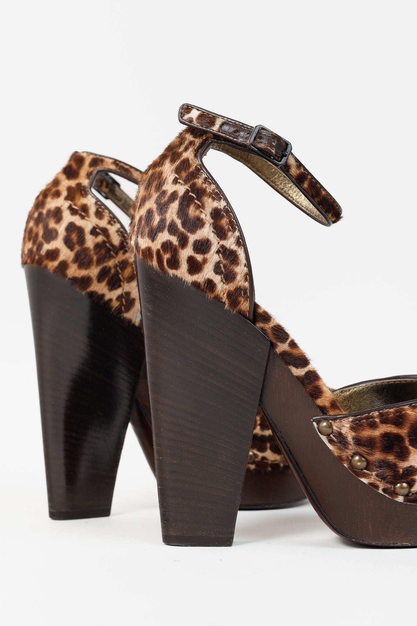 Lanvin AW/13 Brown Leopard Pony Hair Platform Heels