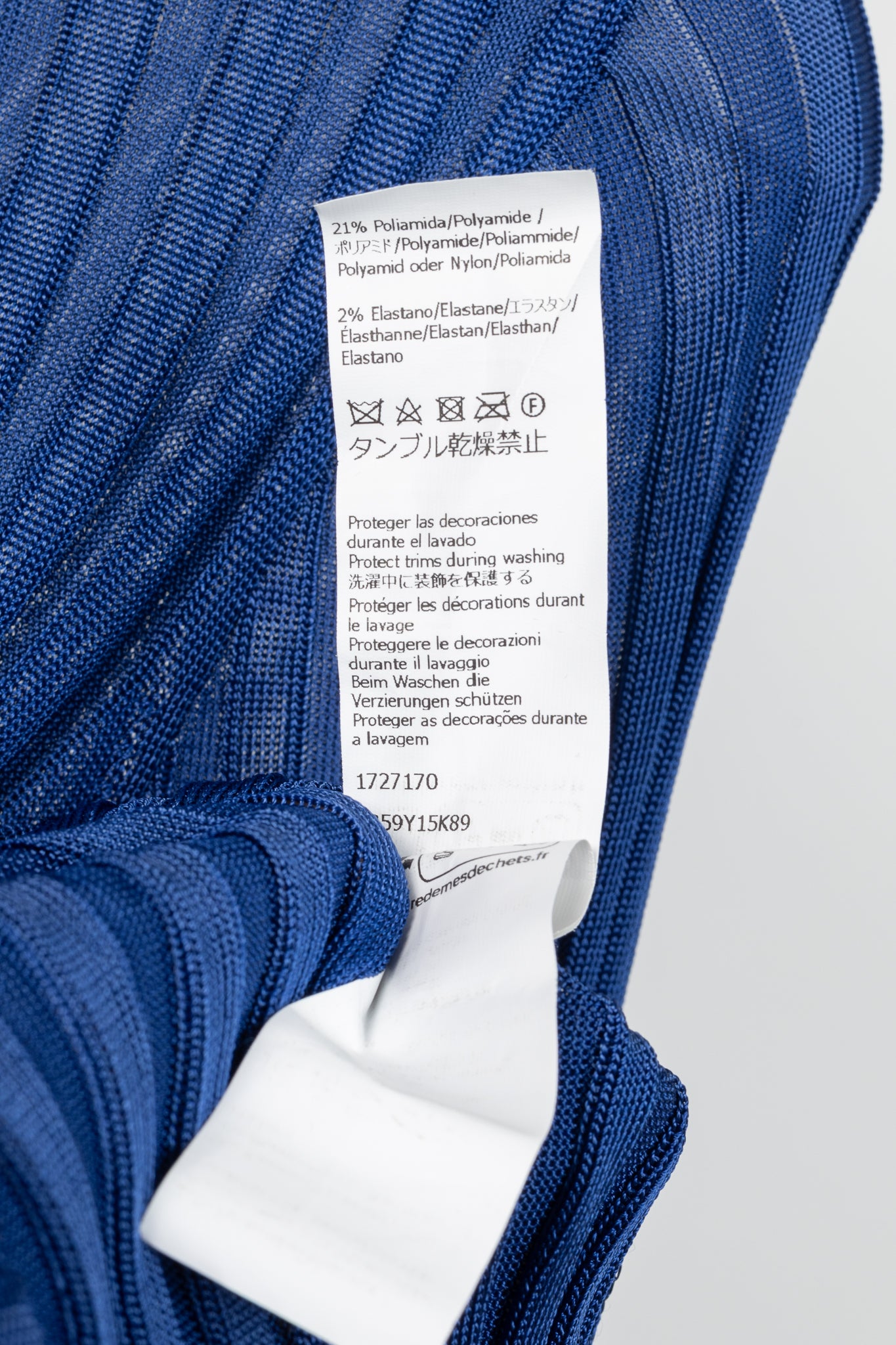 Loewe Night Blue Ribbed-Knit Buttoned Midi Dress
