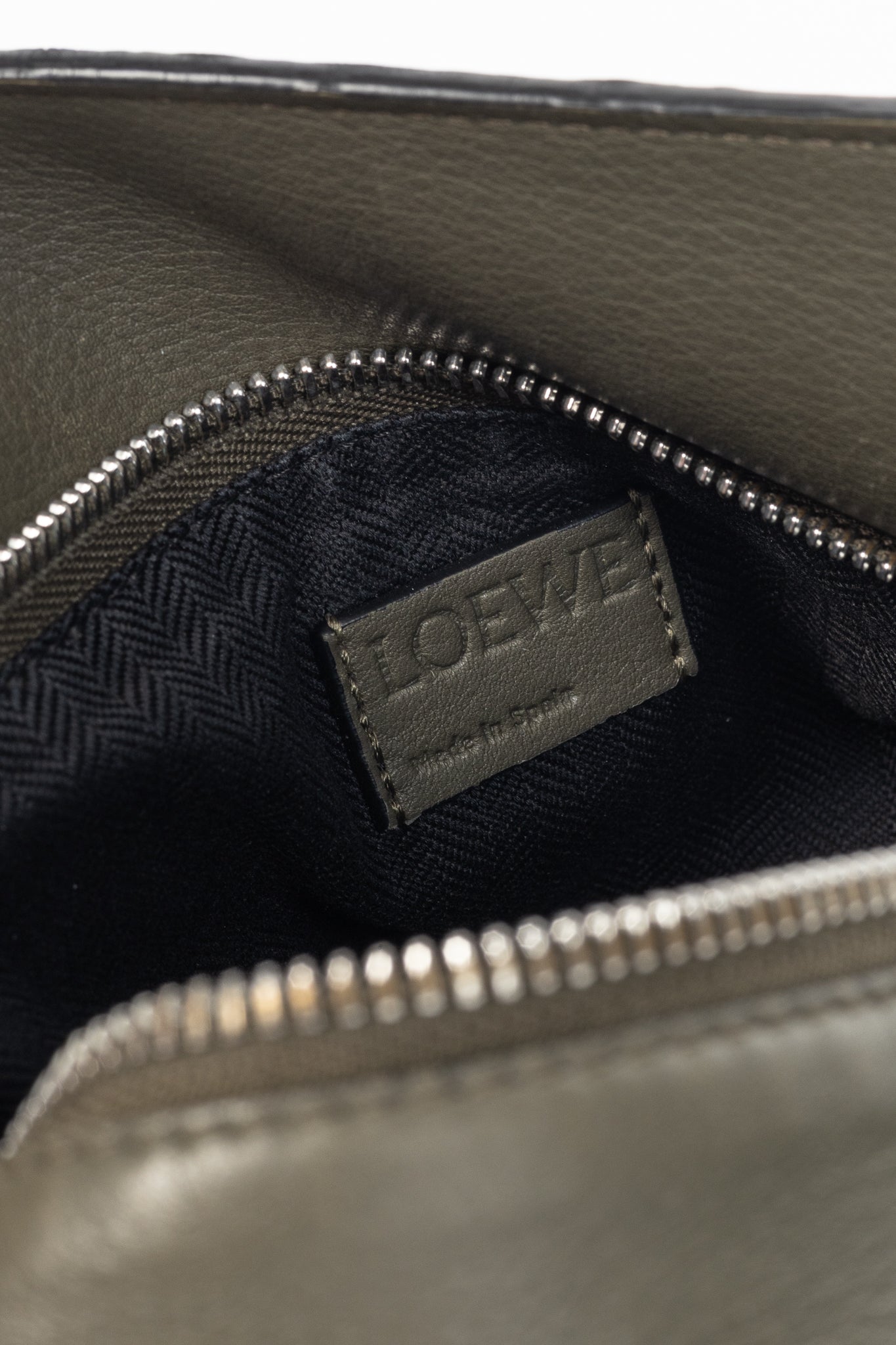Loewe Puzzle Khaki Green Classic Calfskin Bumbag