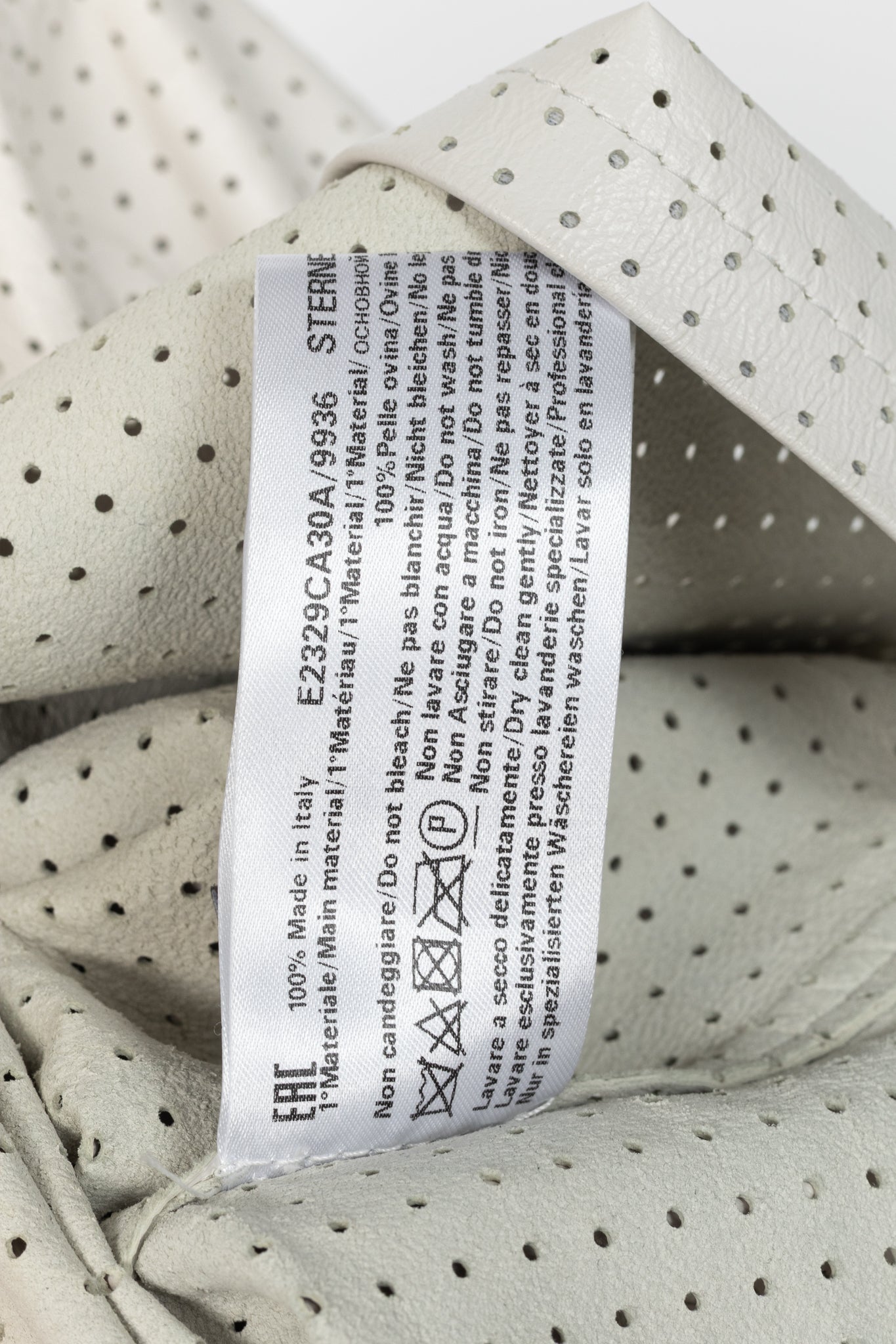 Lorena Antoniazzi White Perforated Leather Snap-Closure Shacket