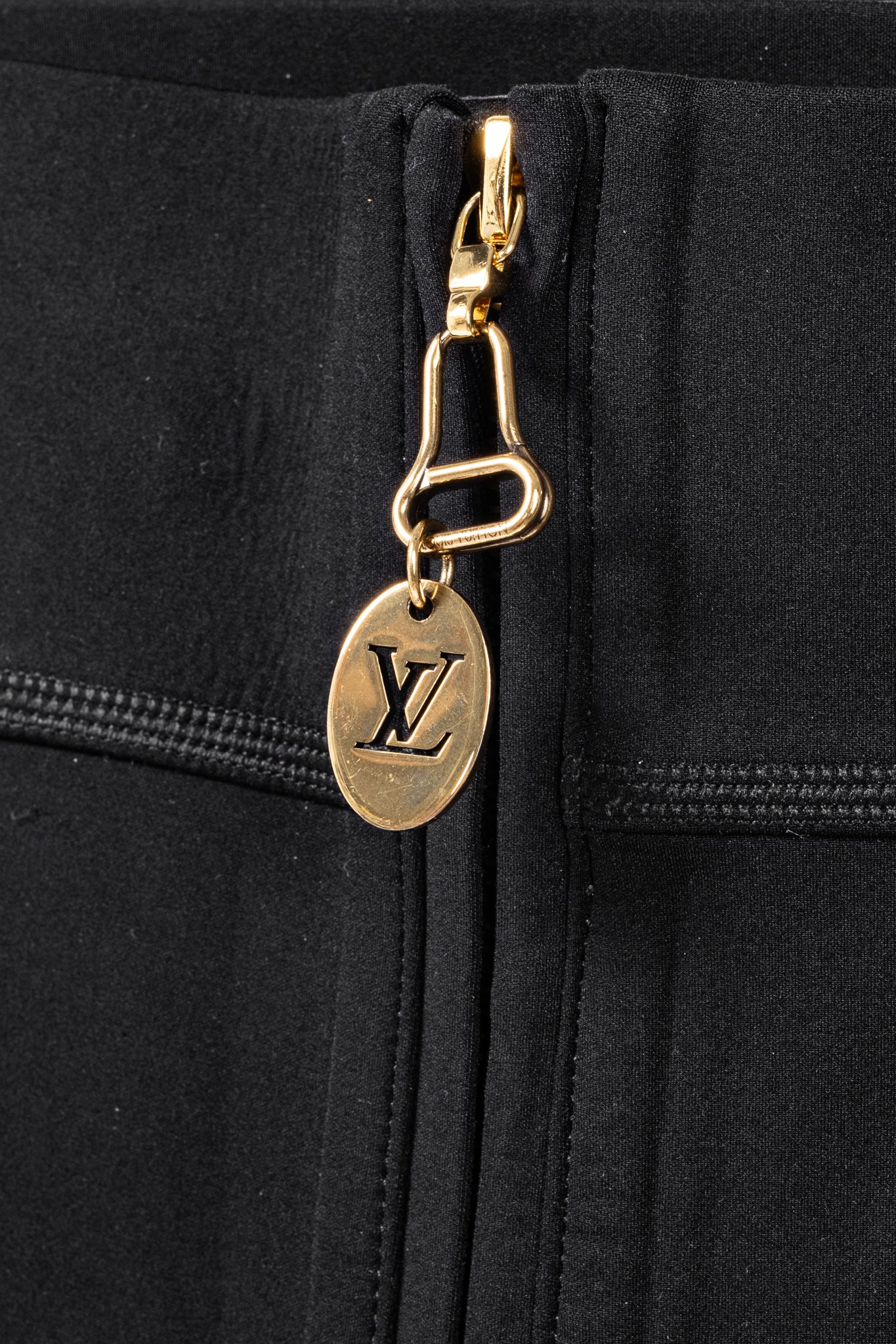 Louis Vuitton Black Stretch Piped Flared Pants