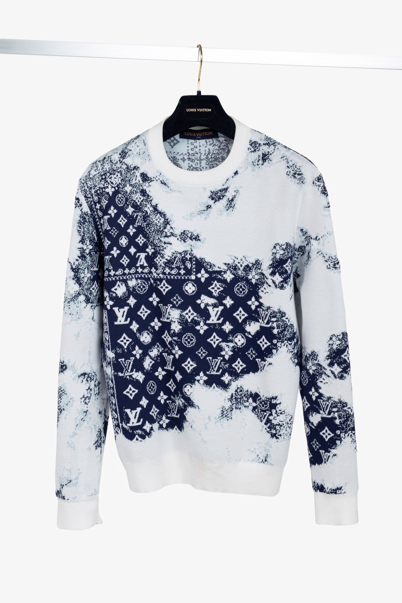 Louis Vuitton Indigo & White Monogram Bandana Crewneck Sweater